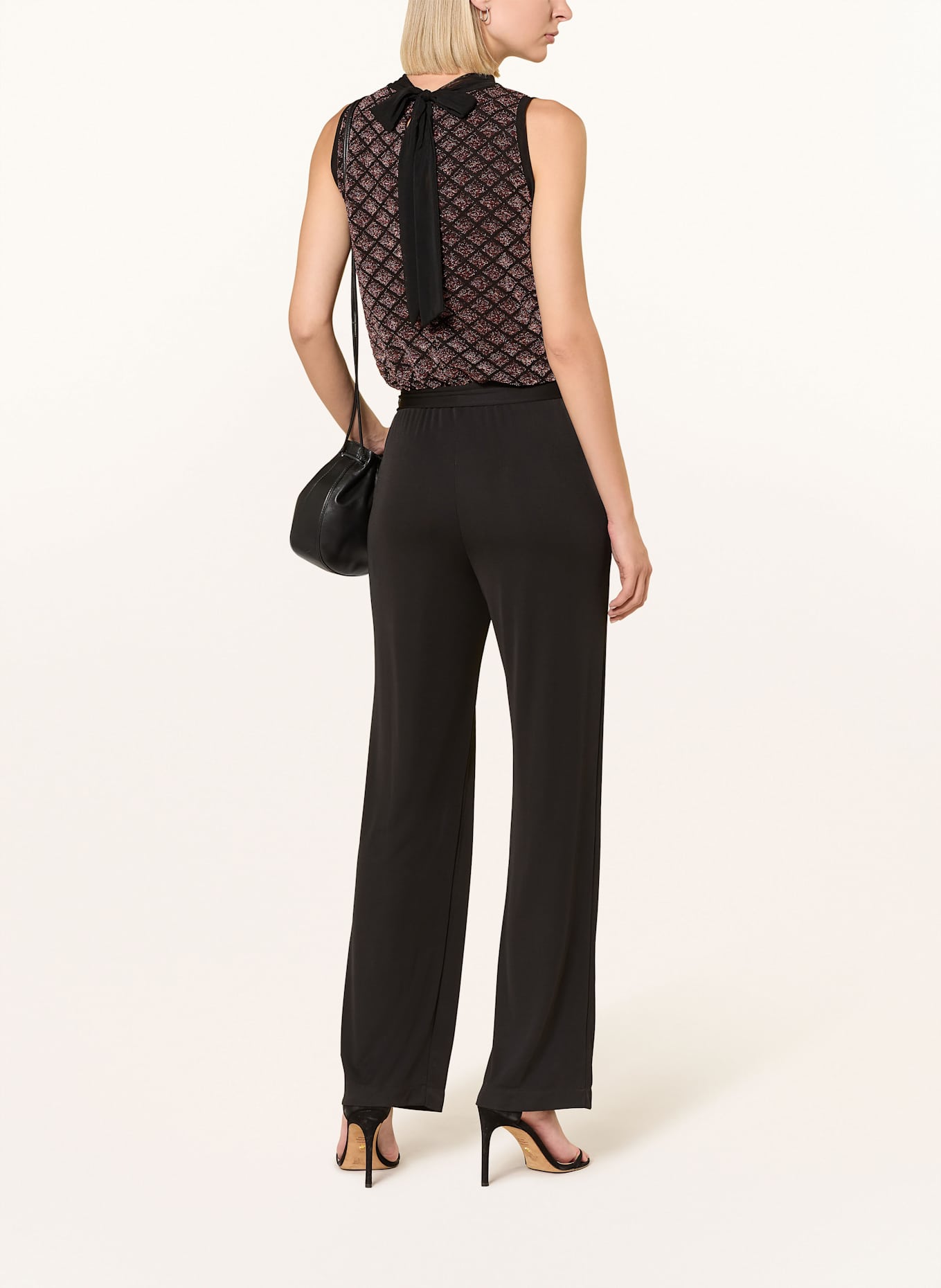 Ana Alcazar Jumpsuit mit Glitzergarn: HELLROT / SCHWARZ