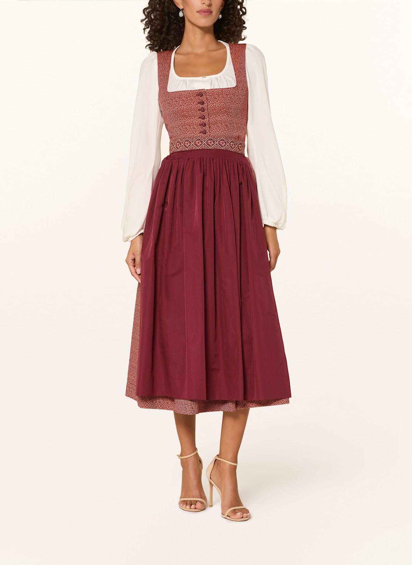 SPORTALM dirndl: ROUGE/ ROUGE FONCÉ