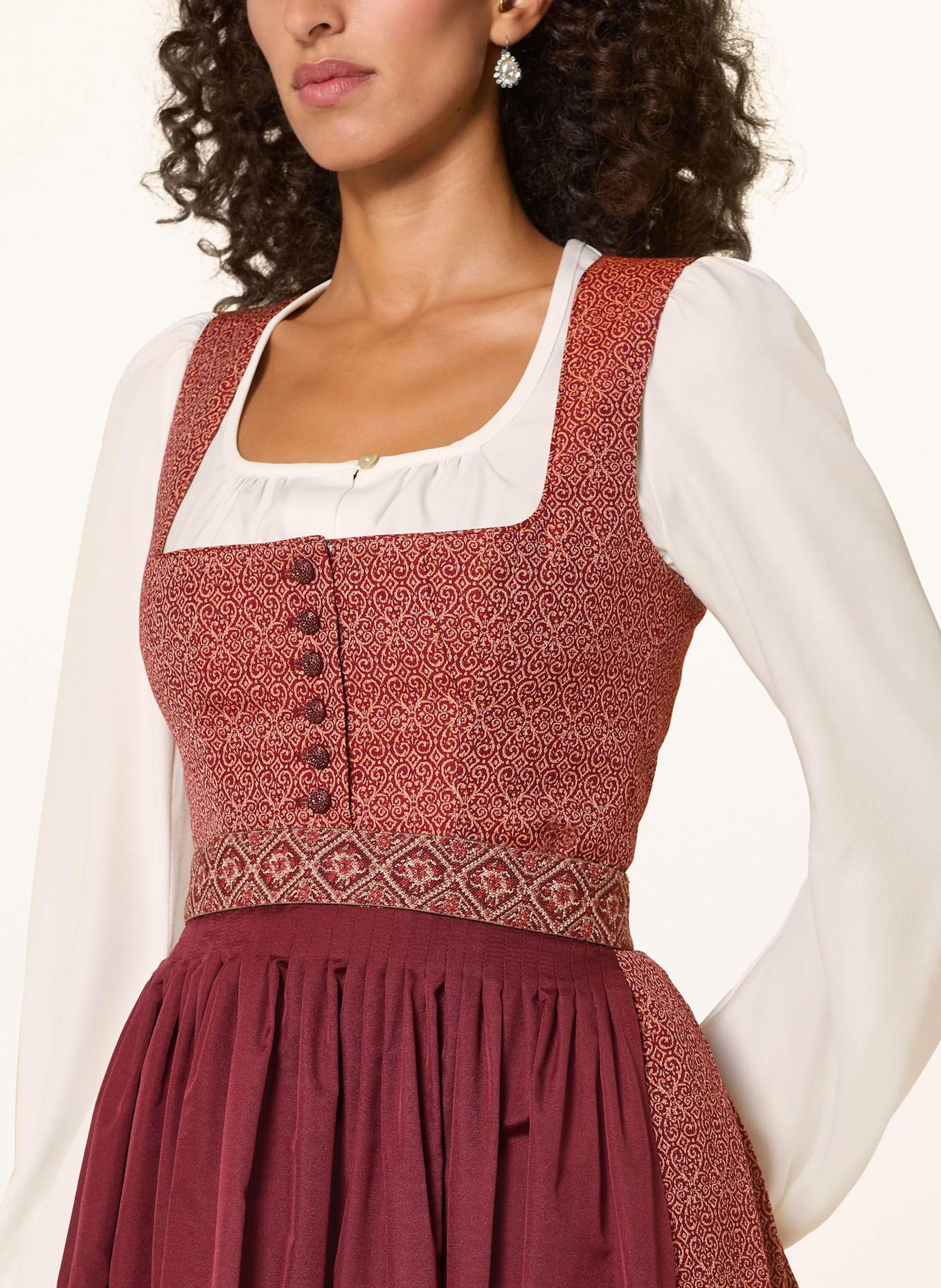 SPORTALM dirndl: ROUGE/ ROUGE FONCÉ