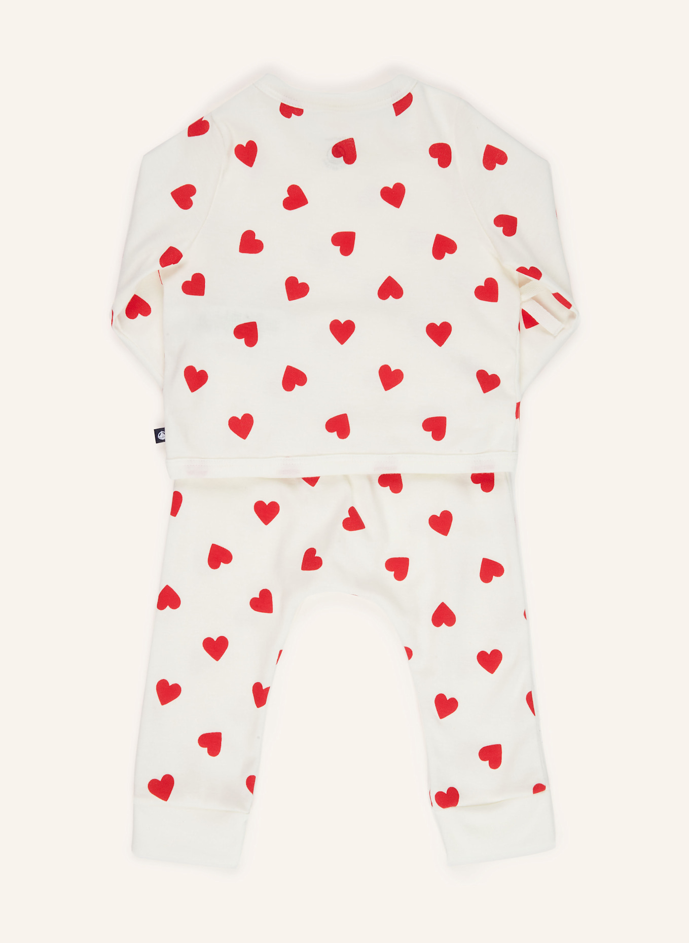 PETIT BATEAU Set: Body, Wickelshirt und Hose: WEISS / ROT