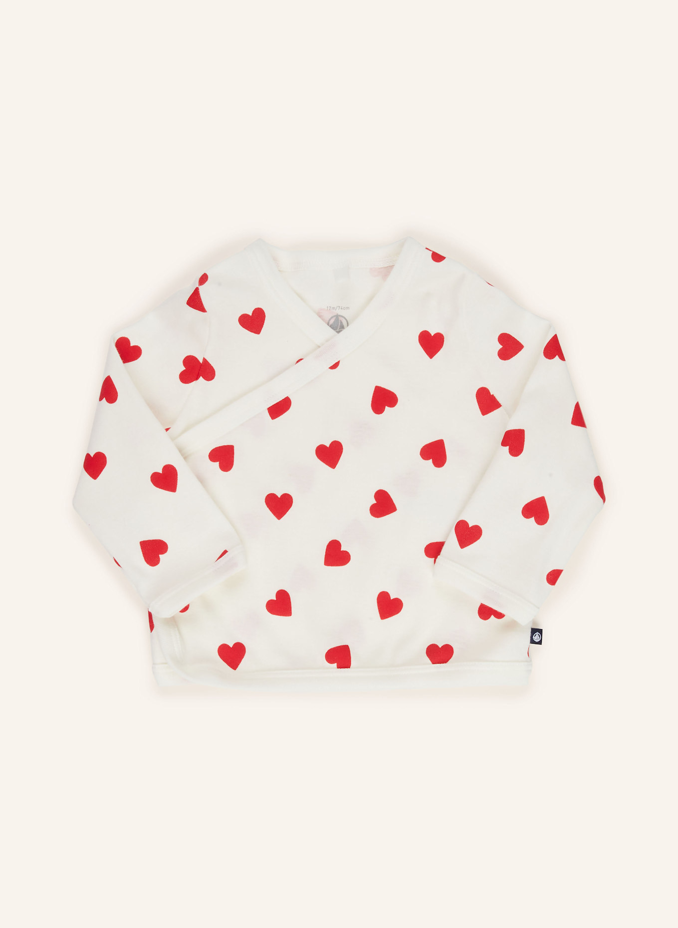 PETIT BATEAU Set: Body, Wickelshirt und Hose: WEISS / ROT