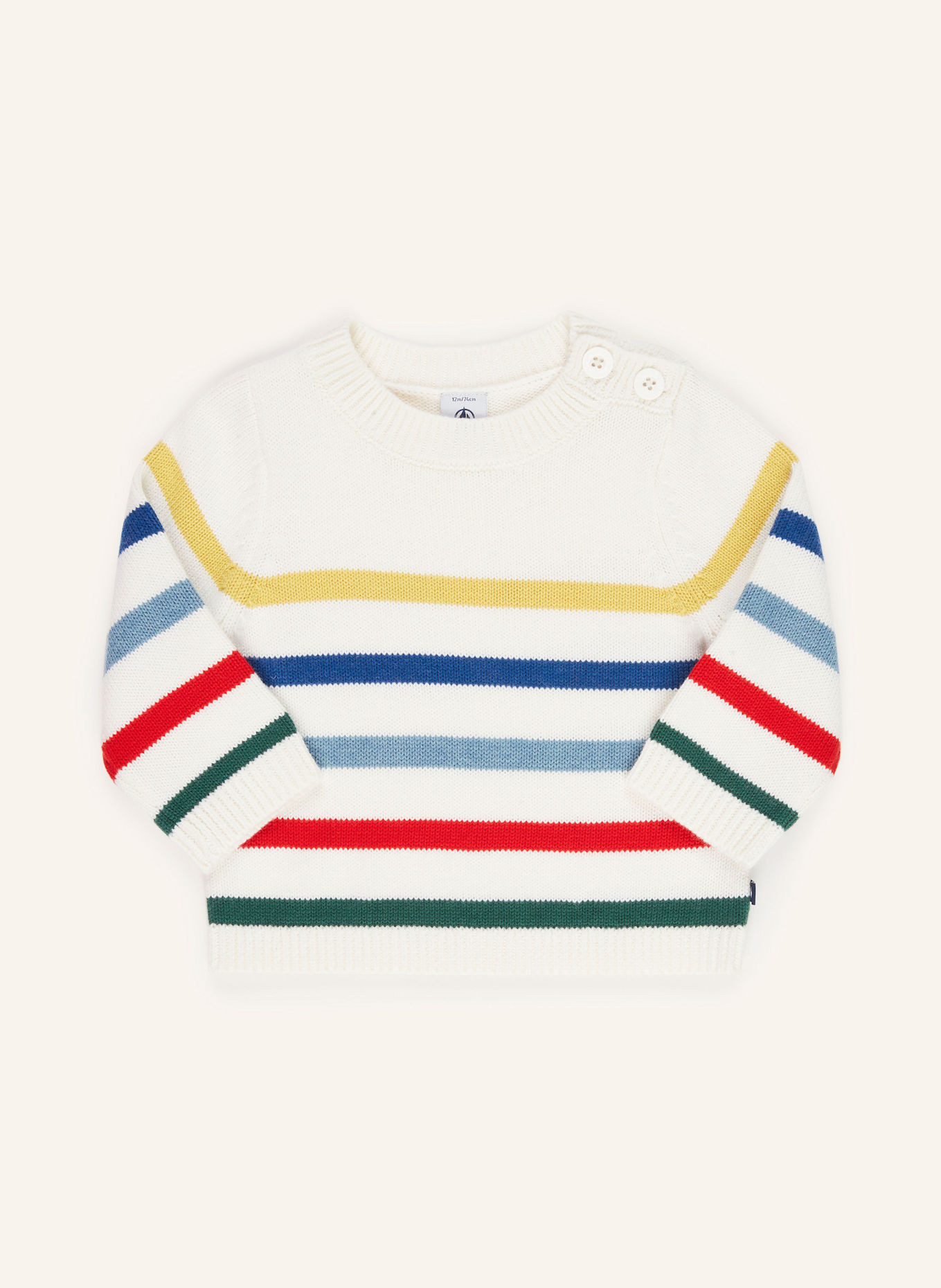 PETIT BATEAU Pullover: WEISS / BLAU / ROT