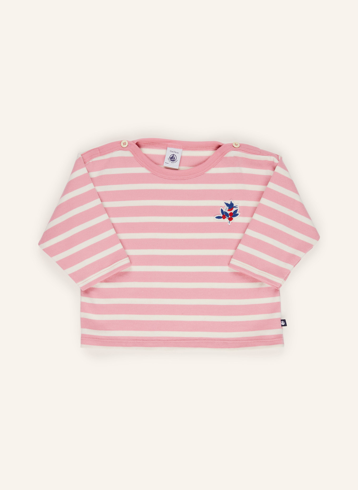 PETIT BATEAU Longsleeve: PINK / WEISS