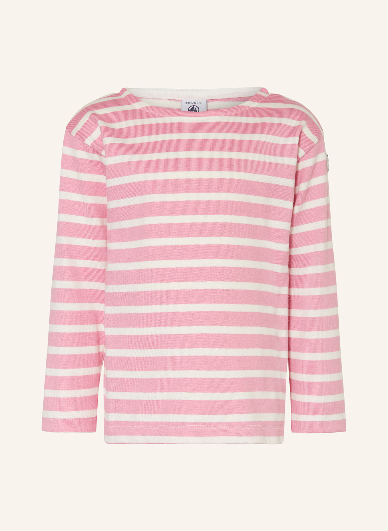 PETIT BATEAU Longsleeve: ROSA / WEISS