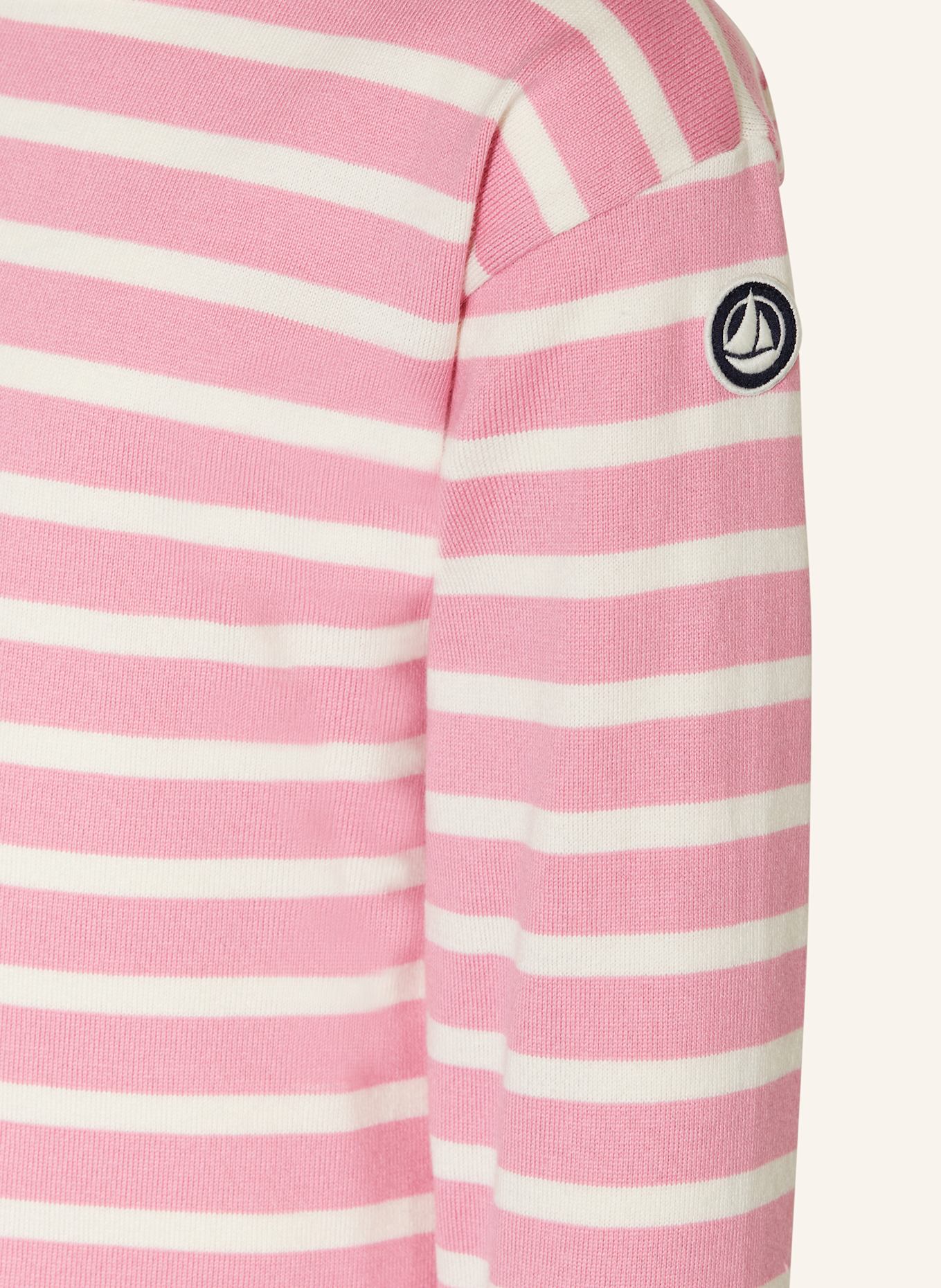 PETIT BATEAU Longsleeve: ROSA / WEISS