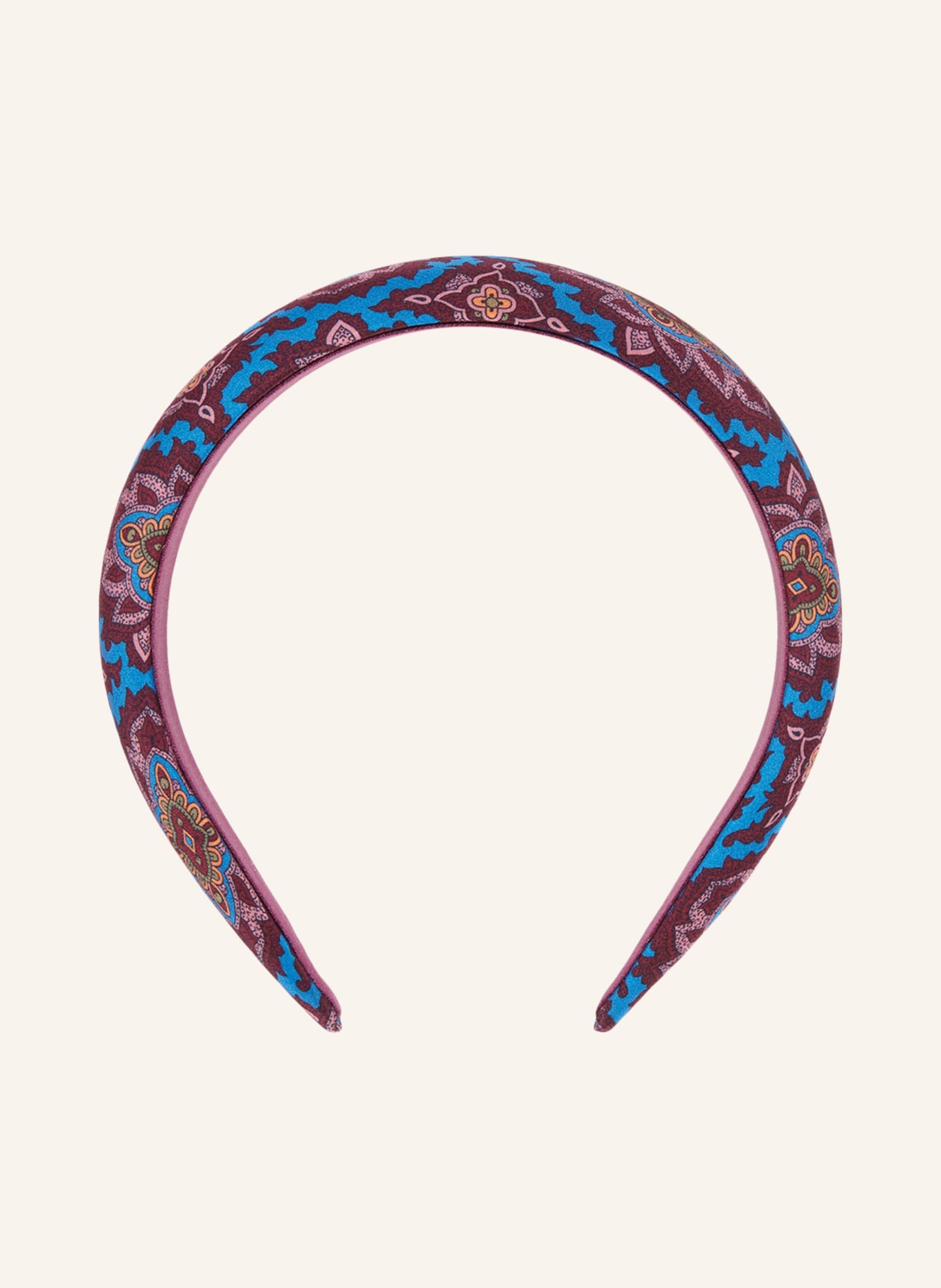 ETRO Haarreif aus Seide: BLAU / DUNKELLILA / ROSÉ