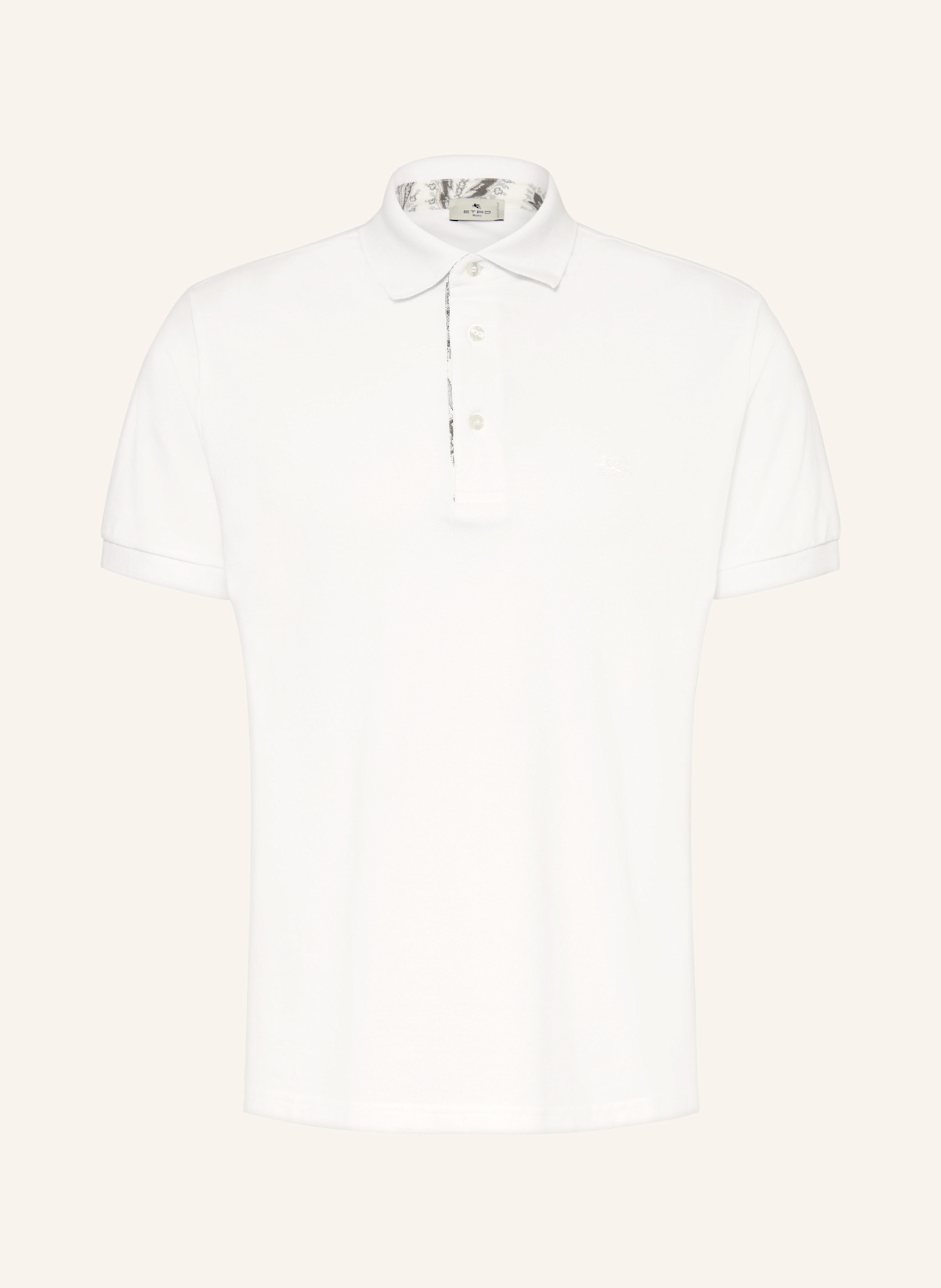 ETRO Piqué-Poloshirt: WEISS