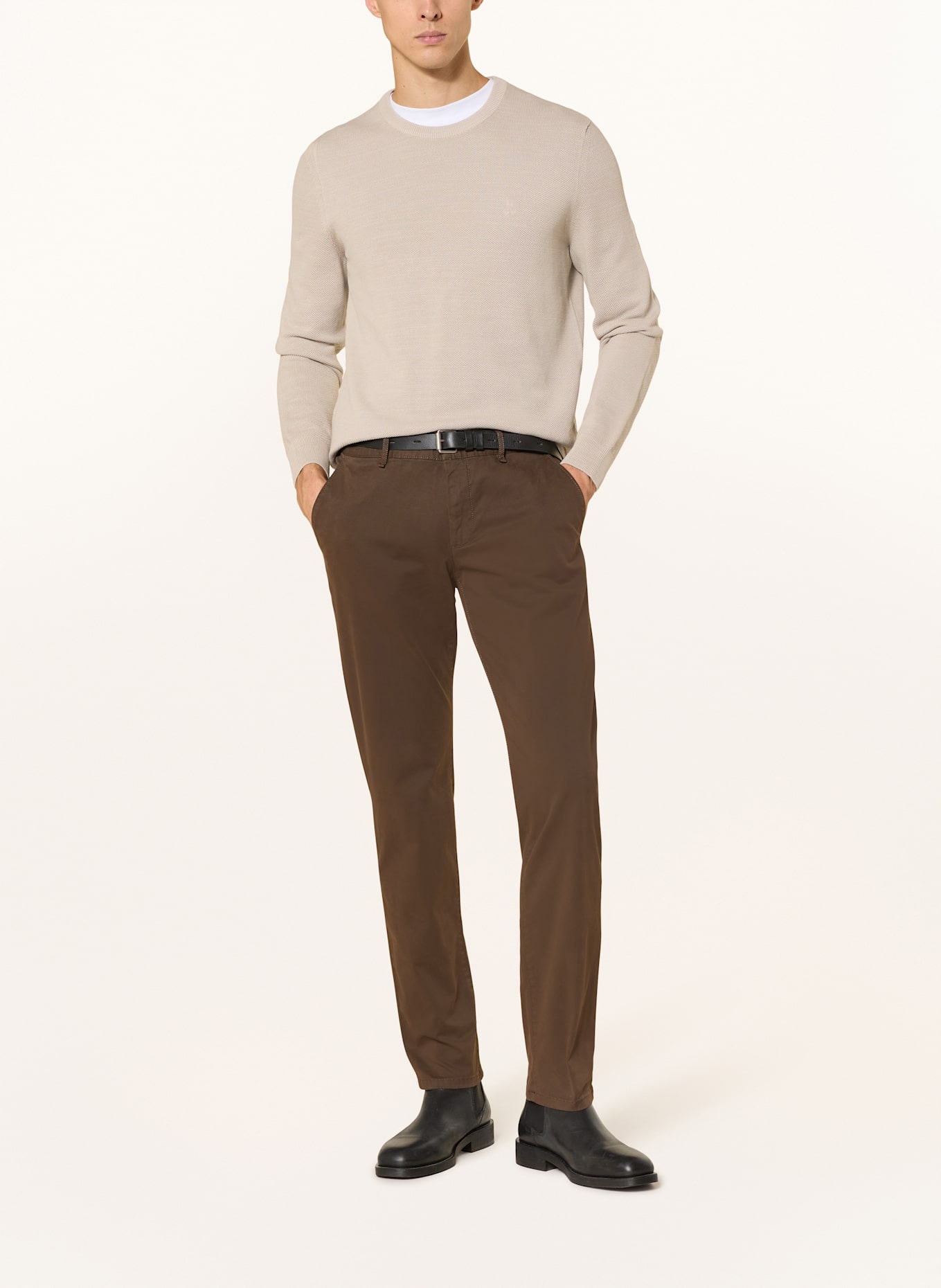 ALBERTO Chino LOU-GABARDINE Regular Fit: DUNKELBRAUN