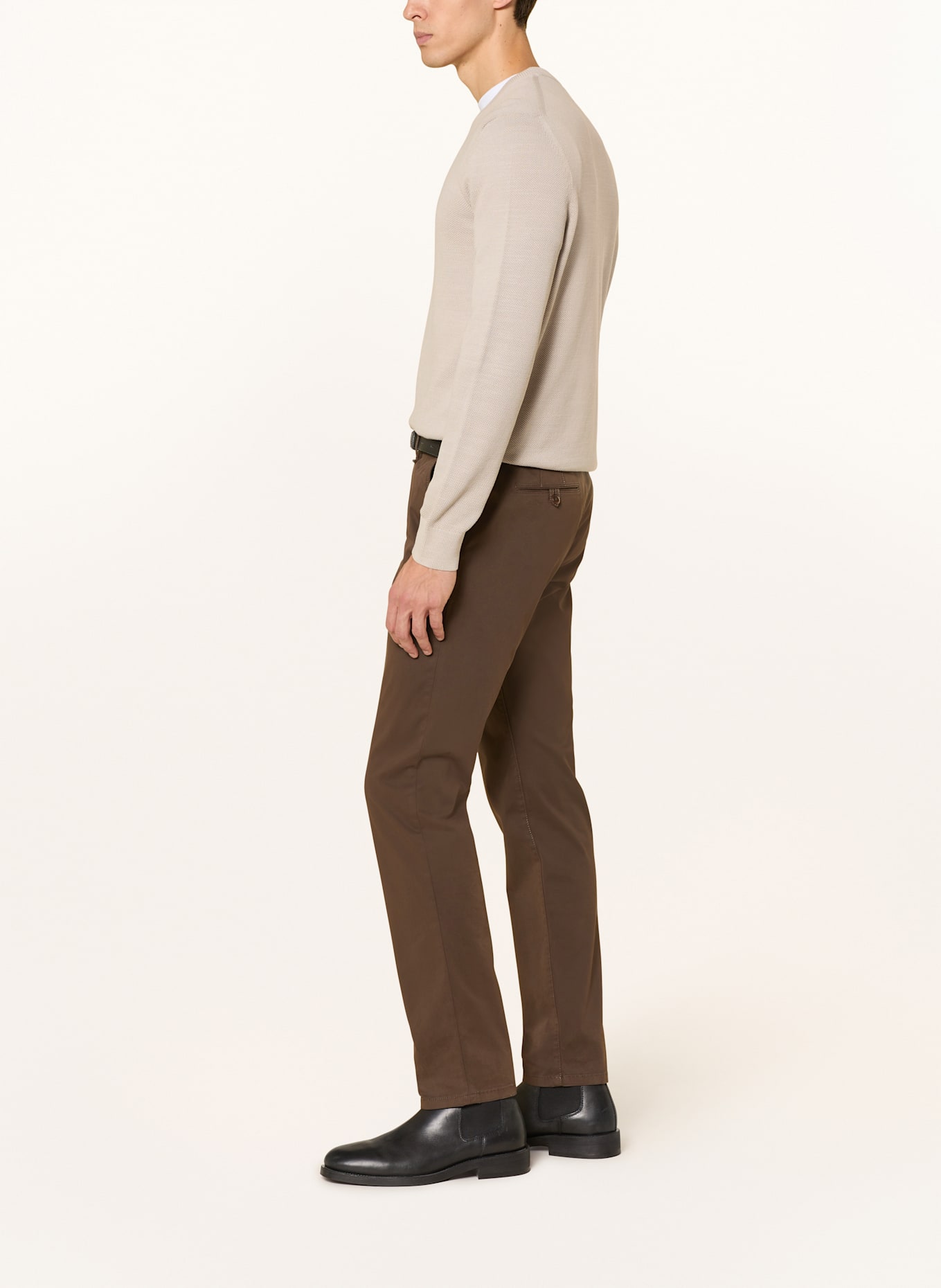 ALBERTO Chino LOU-GABARDINE Regular Fit: DUNKELBRAUN