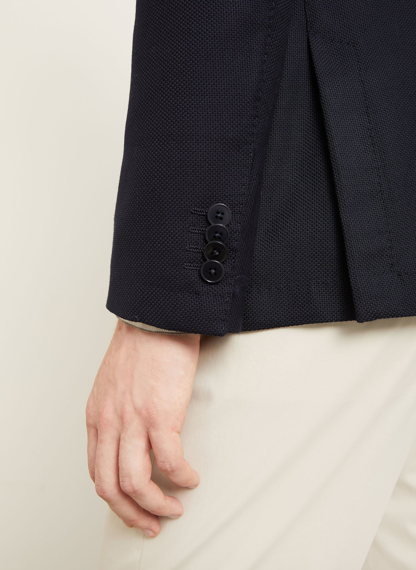 ZEGNA Piqué-Sakko Extra Slim Fit aus Merinowolle: DUNKELBLAU