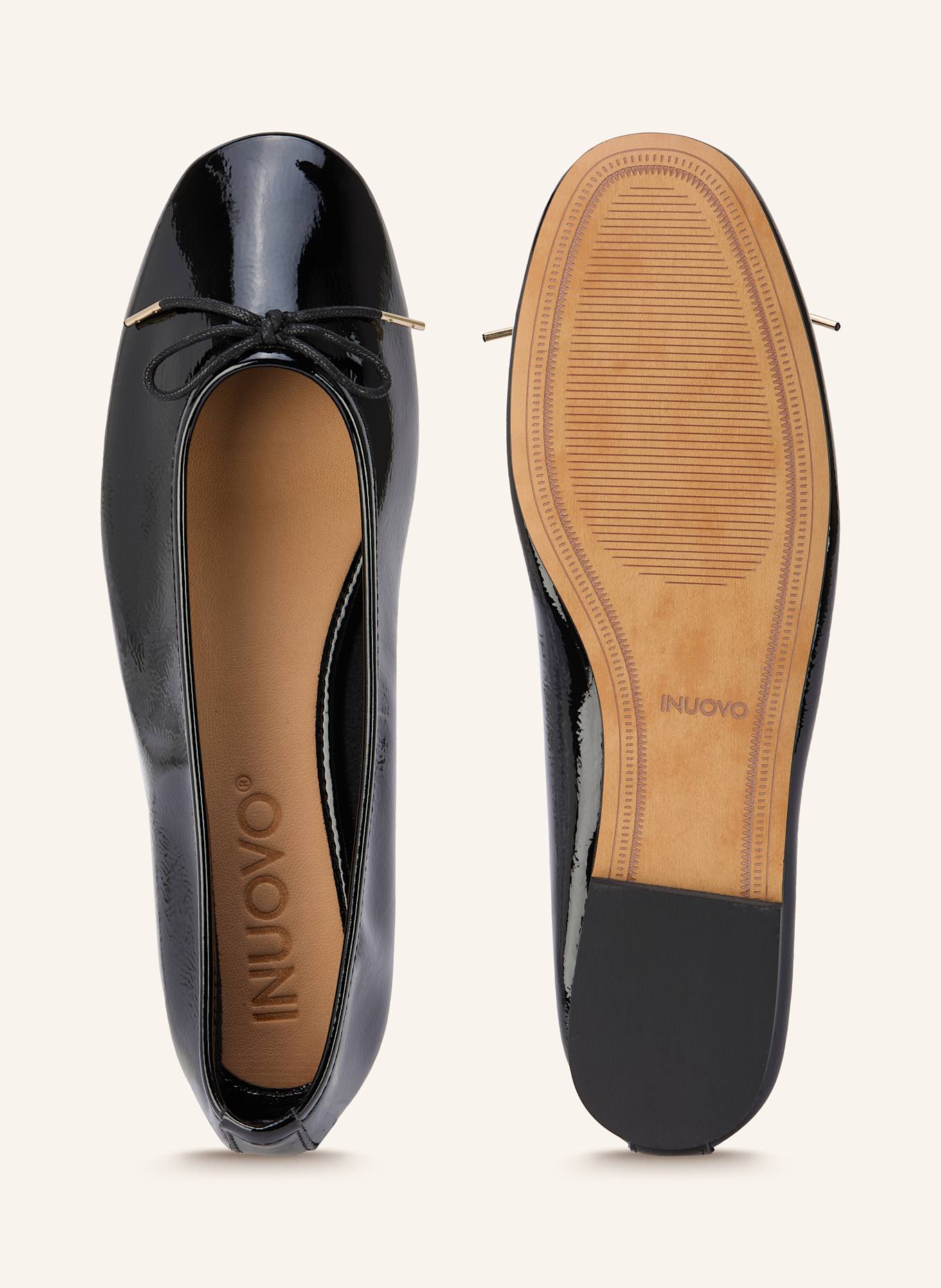 INUOVO Lackballerinas: SCHWARZ