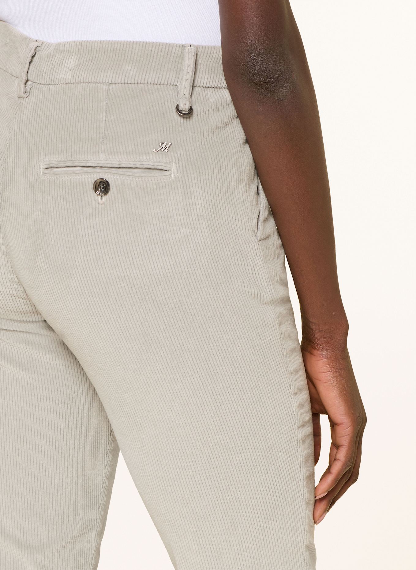 MASON'S Marlenehose NEW YORK aus Cord: HELLGRAU