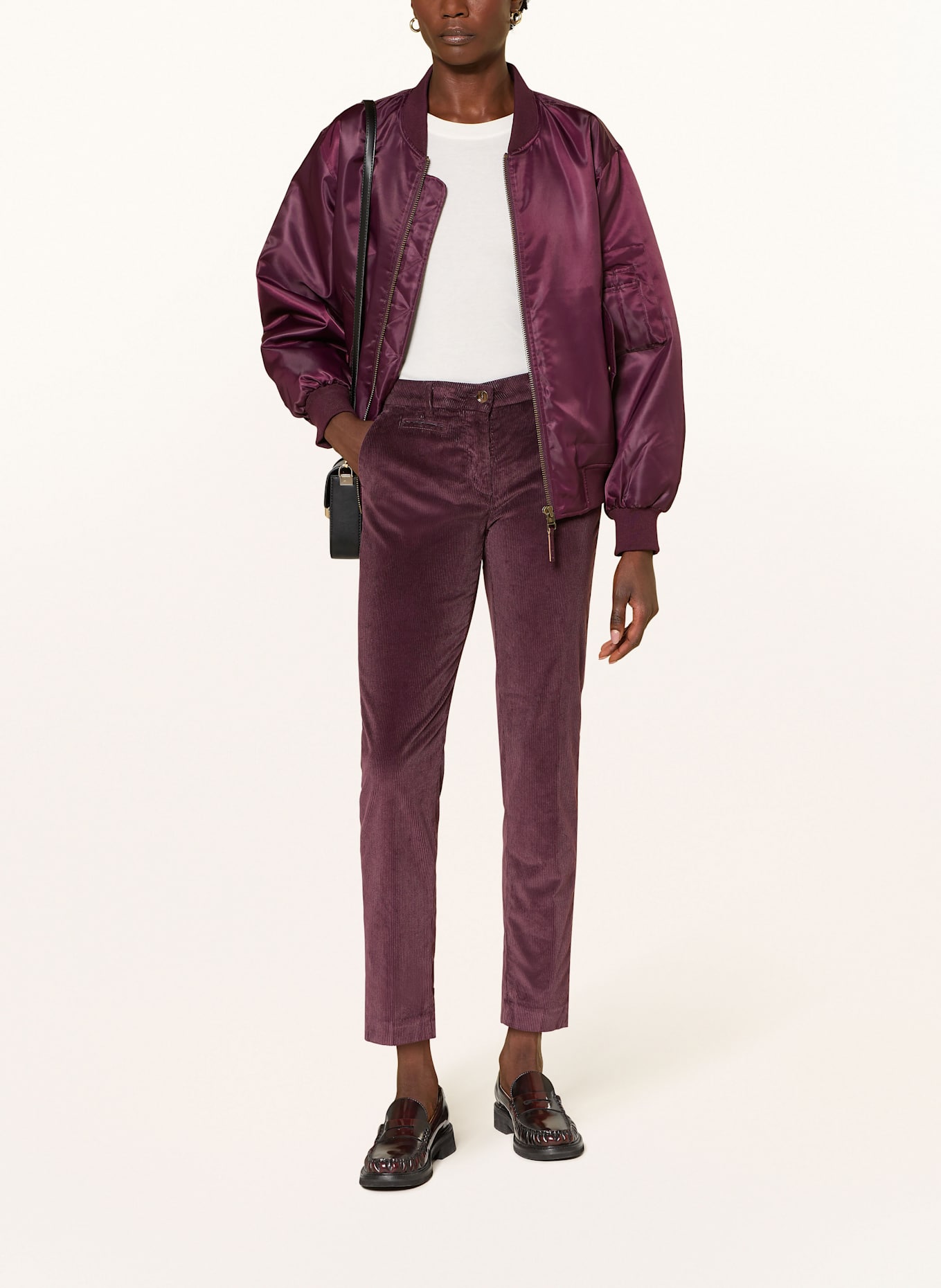 MASON'S Marlenehose NEW YORK aus Cord: DUNKELROT