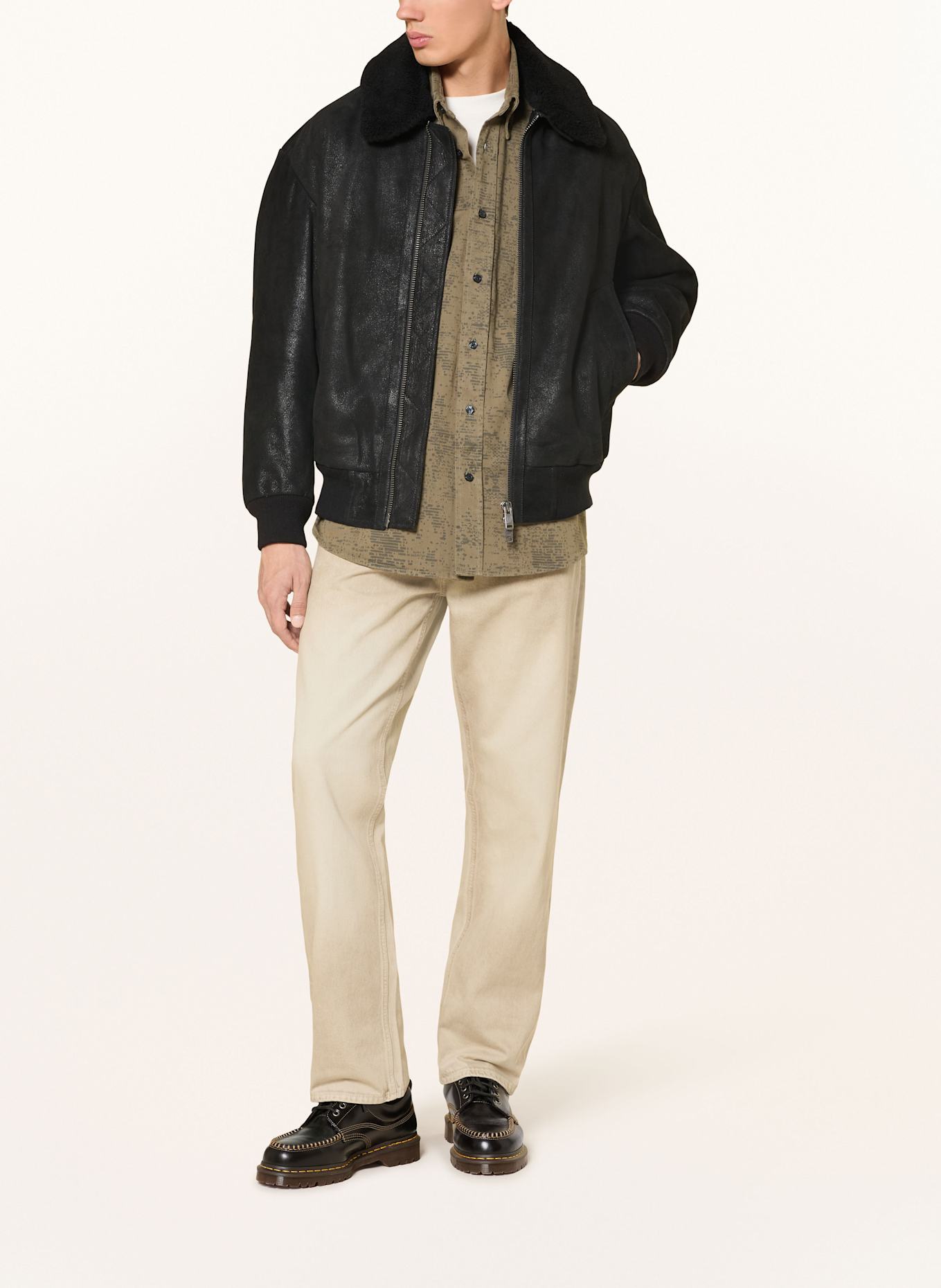 BOSS Lederjacke JONIER: SCHWARZ