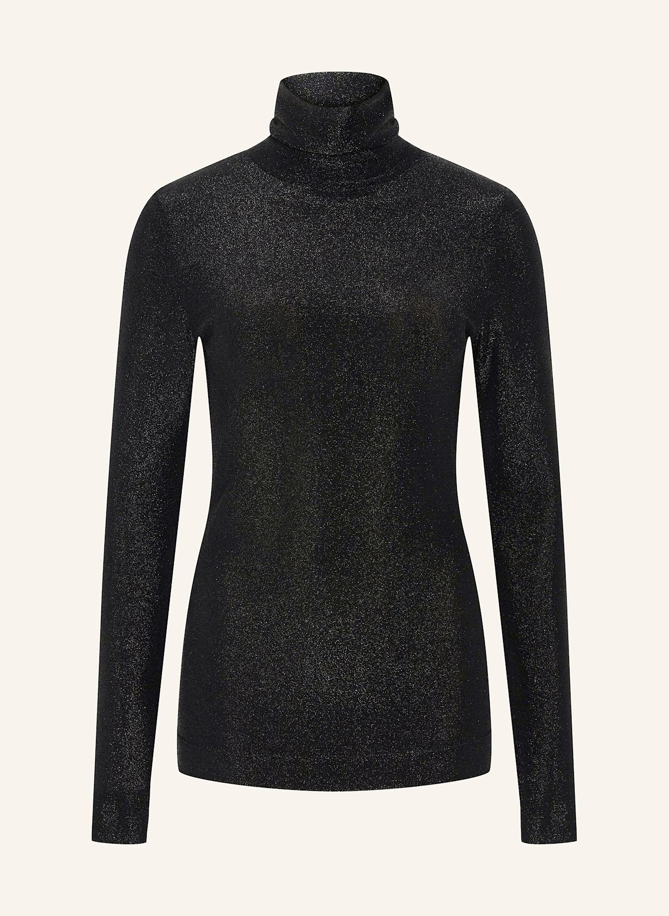 SLY 010 Rollkragenpullover ISRA mit Glitzergarn: SCHWARZ