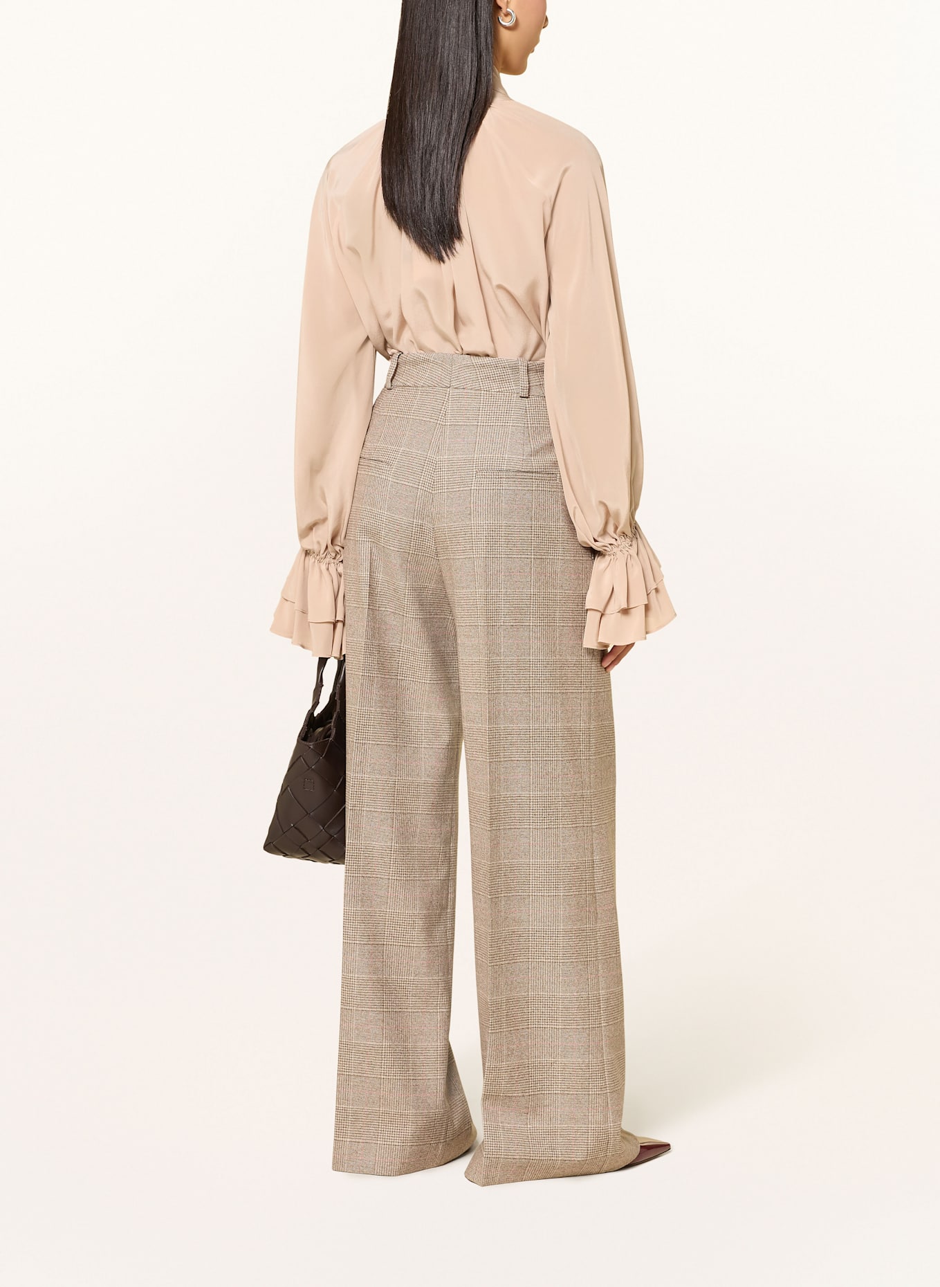 SLY 010 Bluzka z wiązaniem pod szyją ROZINA z jedwabiu: BLADORÓŻOWY