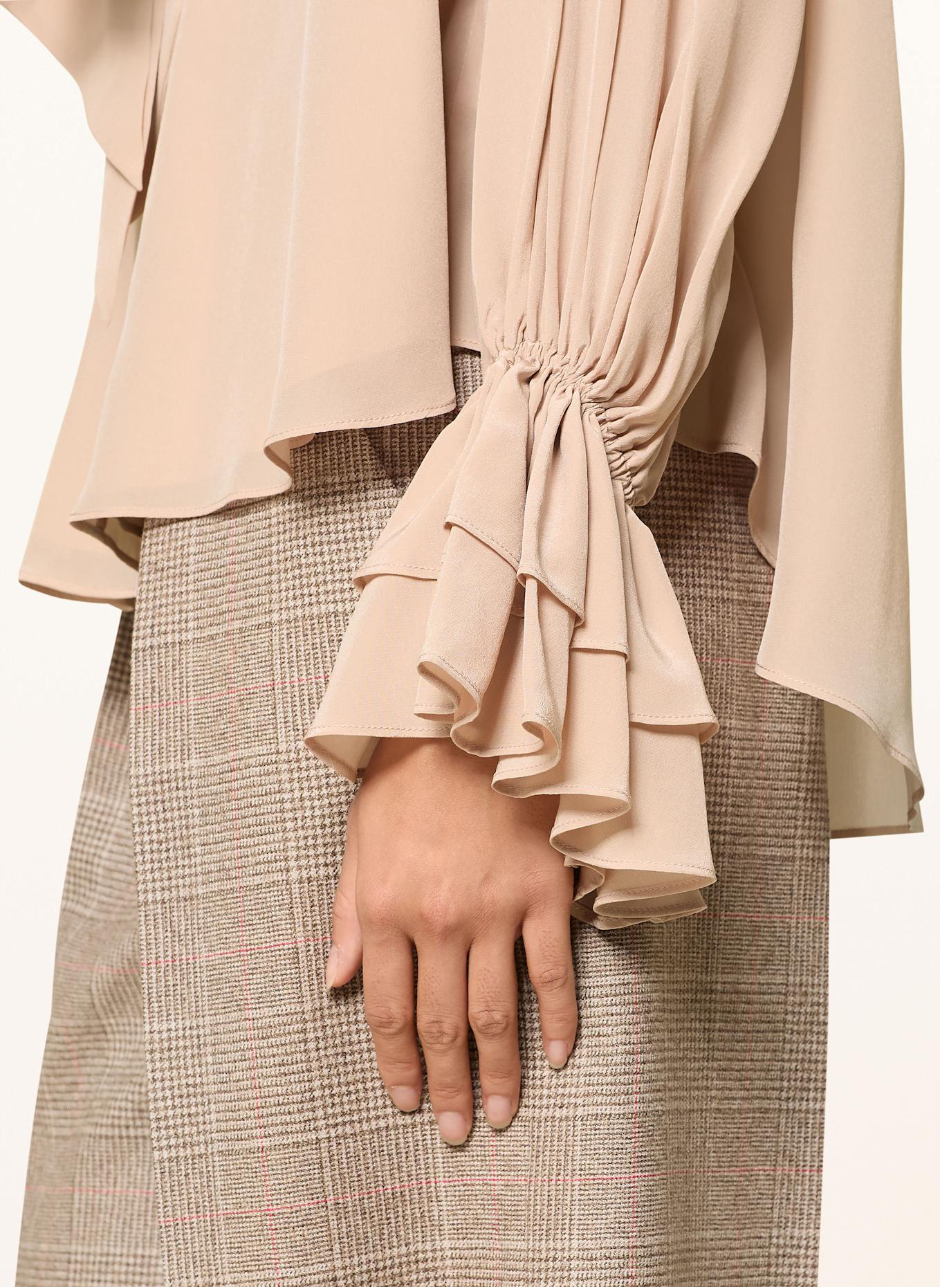 SLY 010 Bluzka z wiązaniem pod szyją ROZINA z jedwabiu: BLADORÓŻOWY