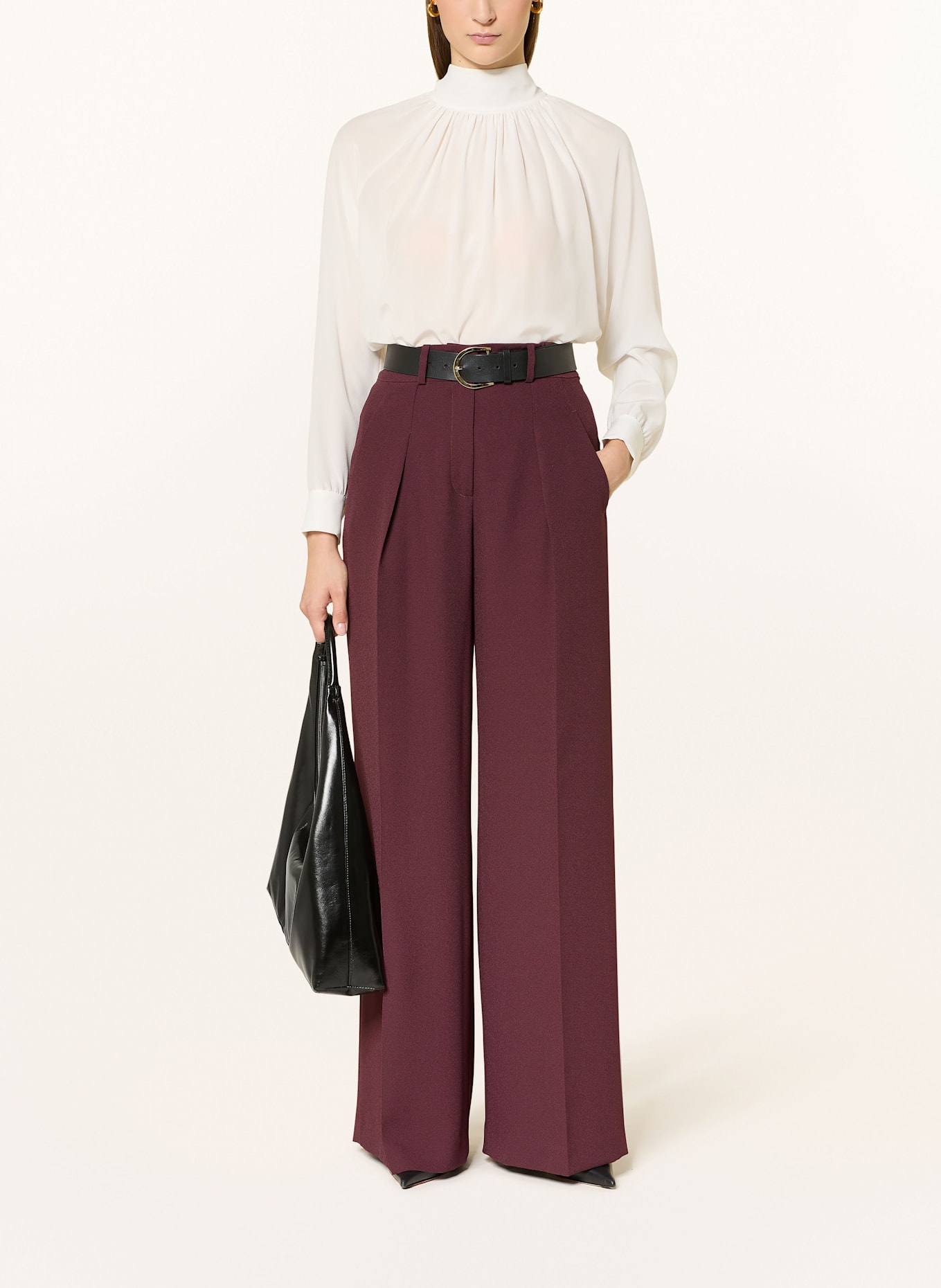 SLY 010 Wide leg trousers: DARK RED