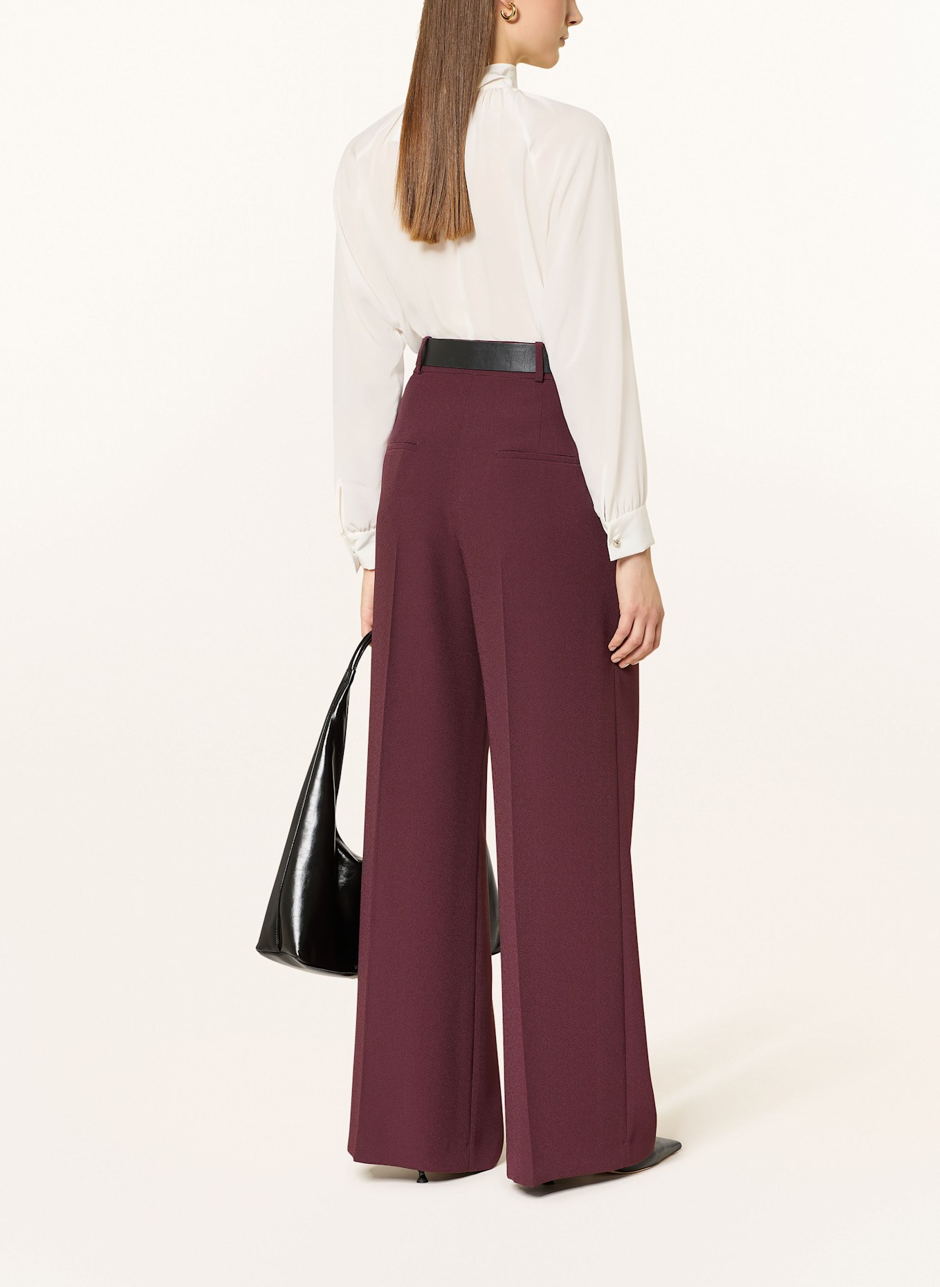 SLY 010 Wide leg trousers: DARK RED