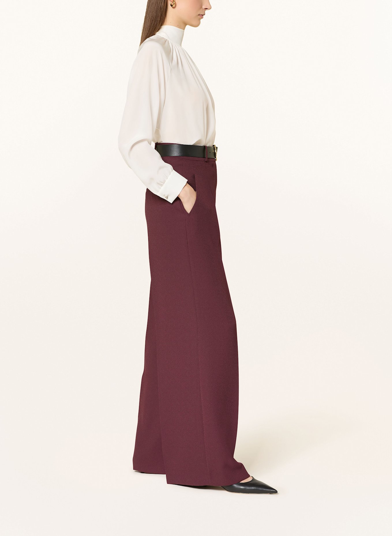 SLY 010 Wide leg trousers: DARK RED