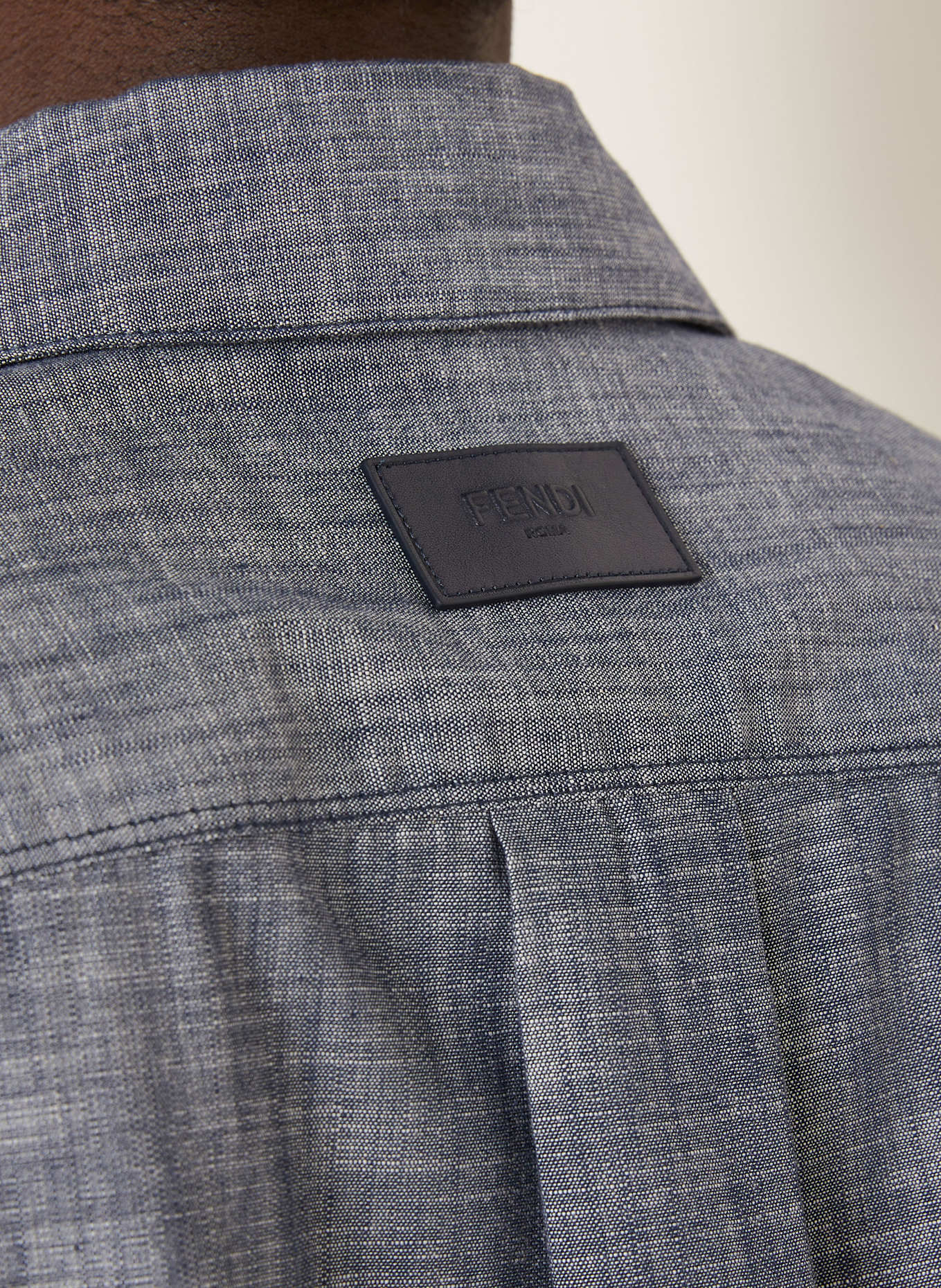 FENDI Relaxed fit shirt met korte mouwen en pailletten: DONKERBLAUW