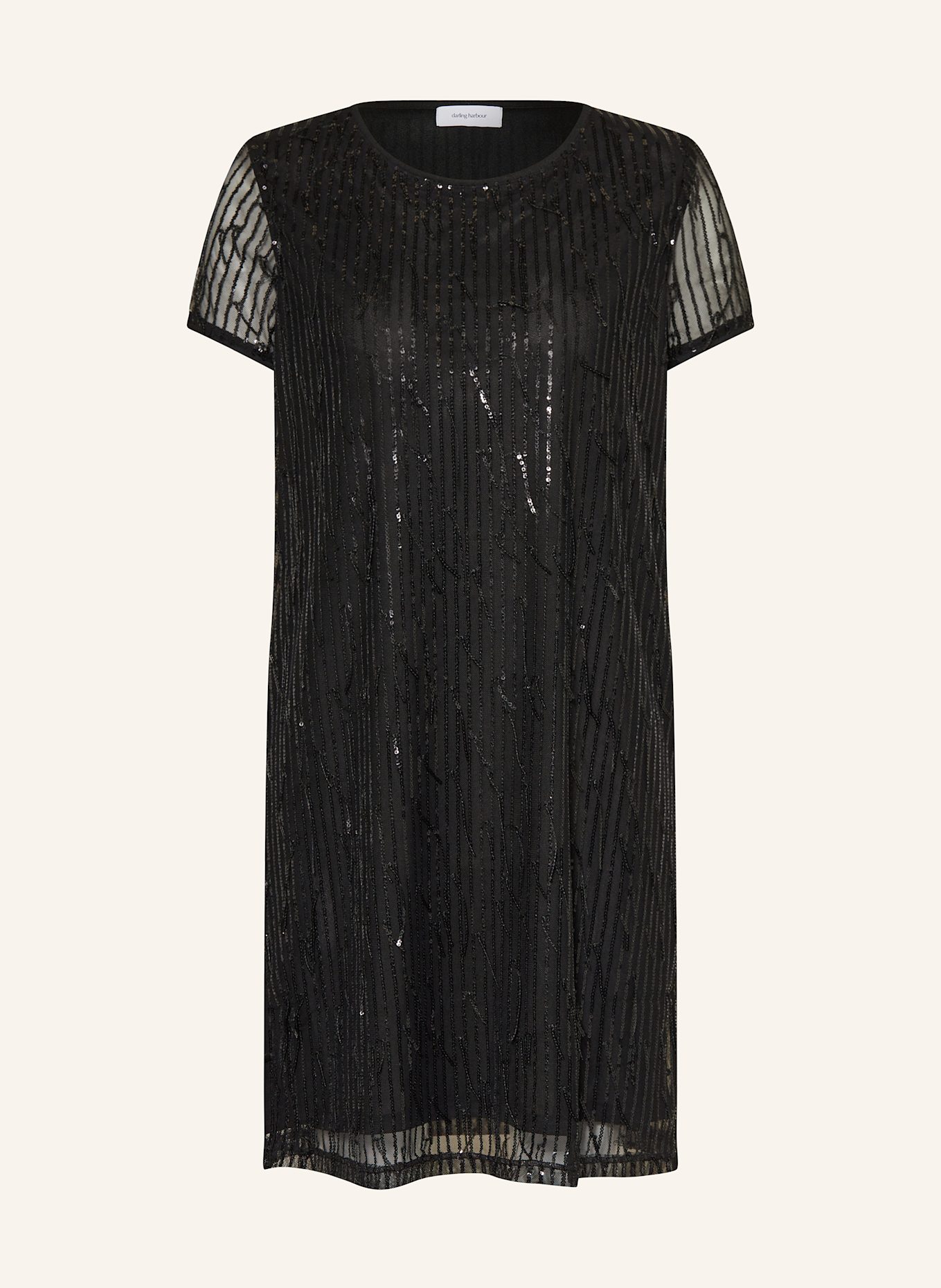 darling harbour Mesh-Kleid mit Pailletten: BLACK