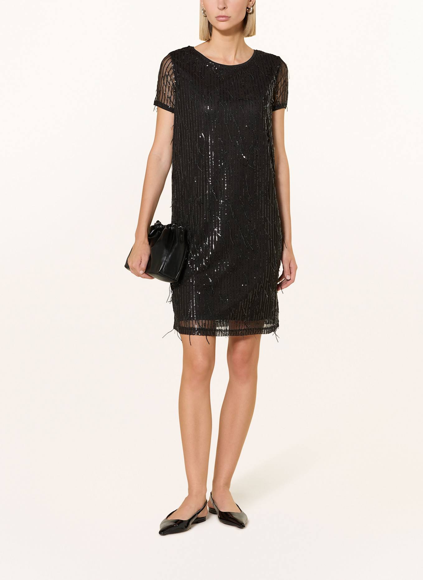 darling harbour Mesh-Kleid mit Pailletten: BLACK