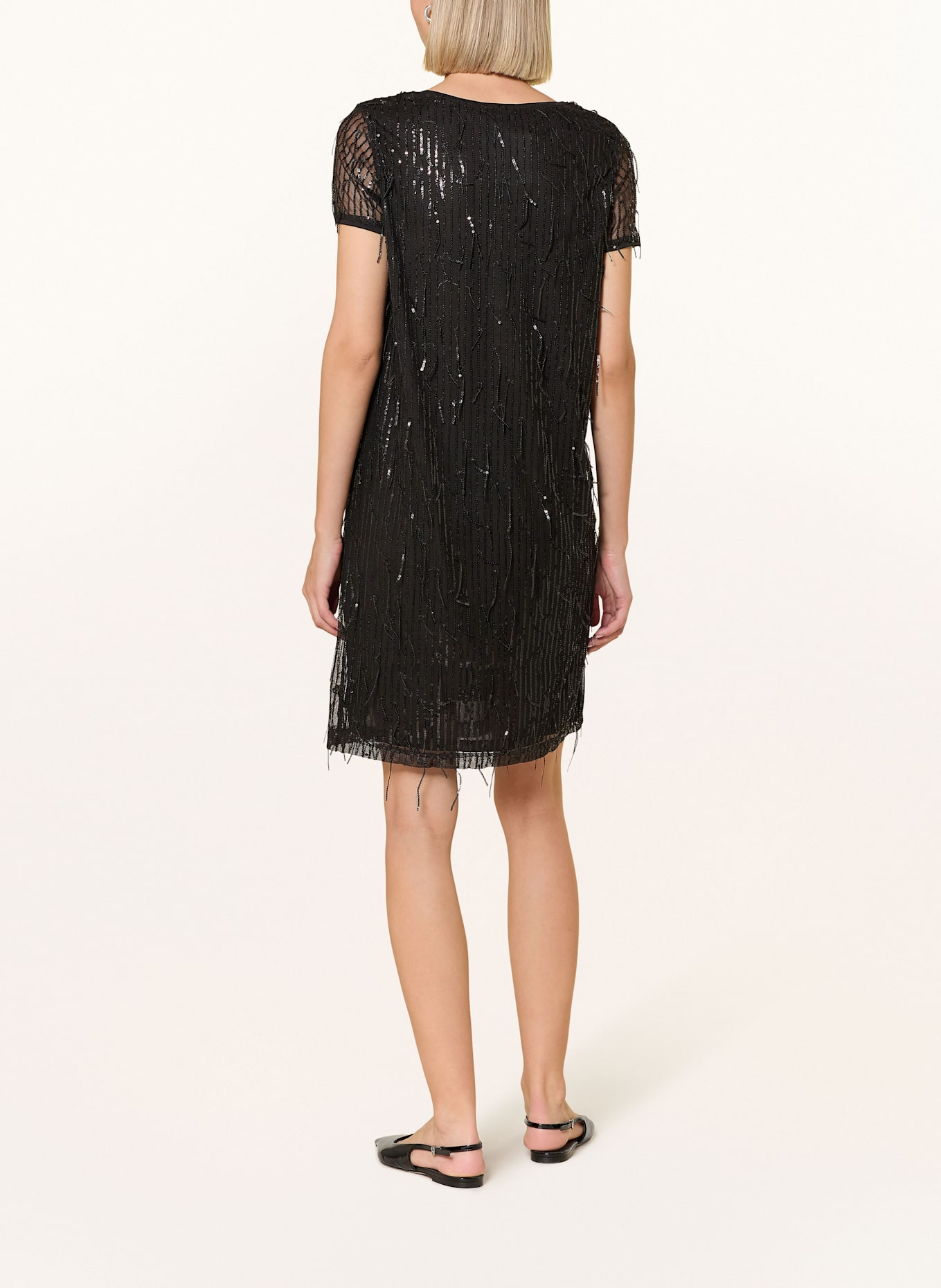 darling harbour Mesh-Kleid mit Pailletten: BLACK