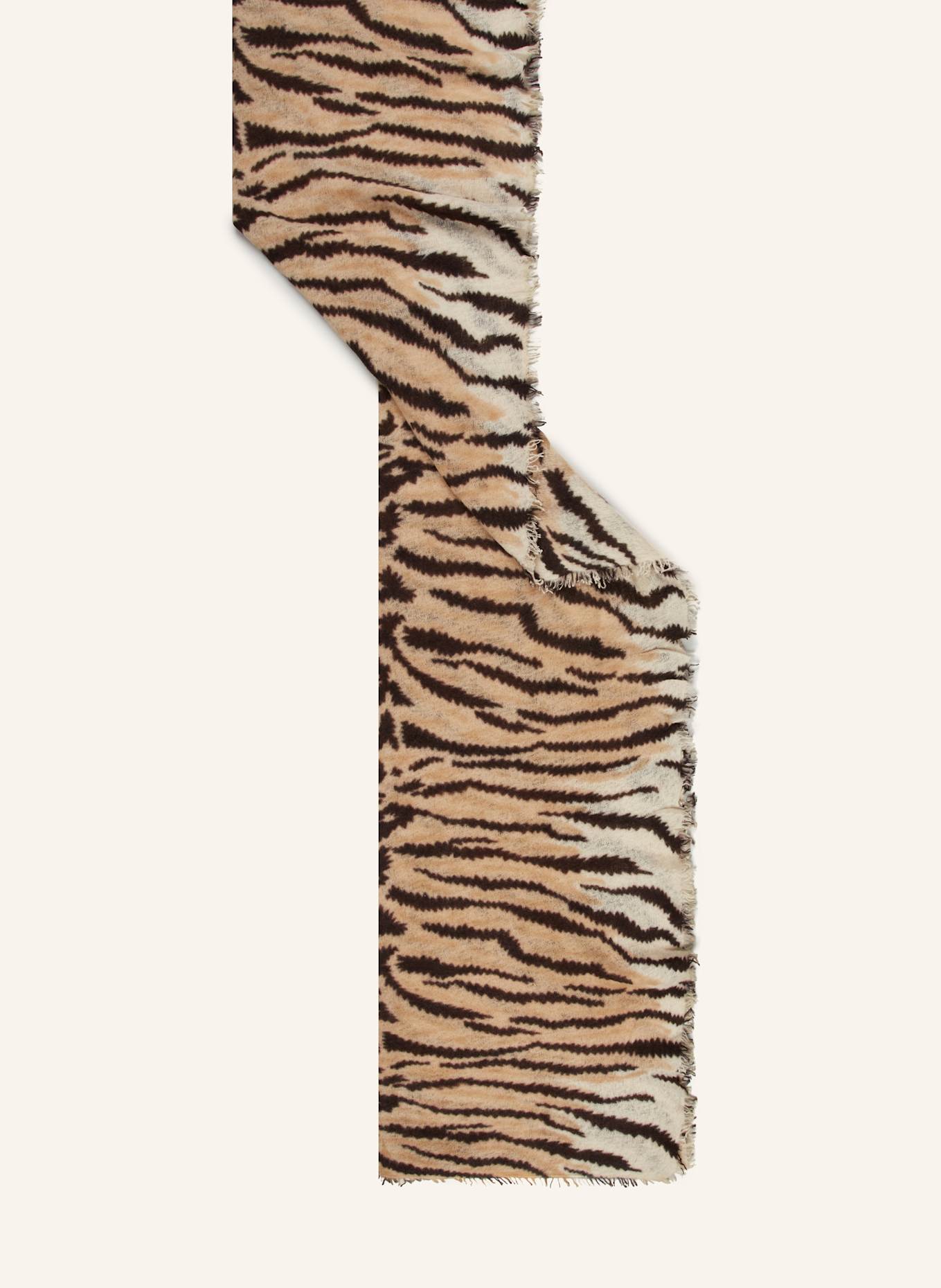 PURSCHOEN Cashmere-Schal TIGER CAMEL: CAMEL / CREME / SCHWARZ