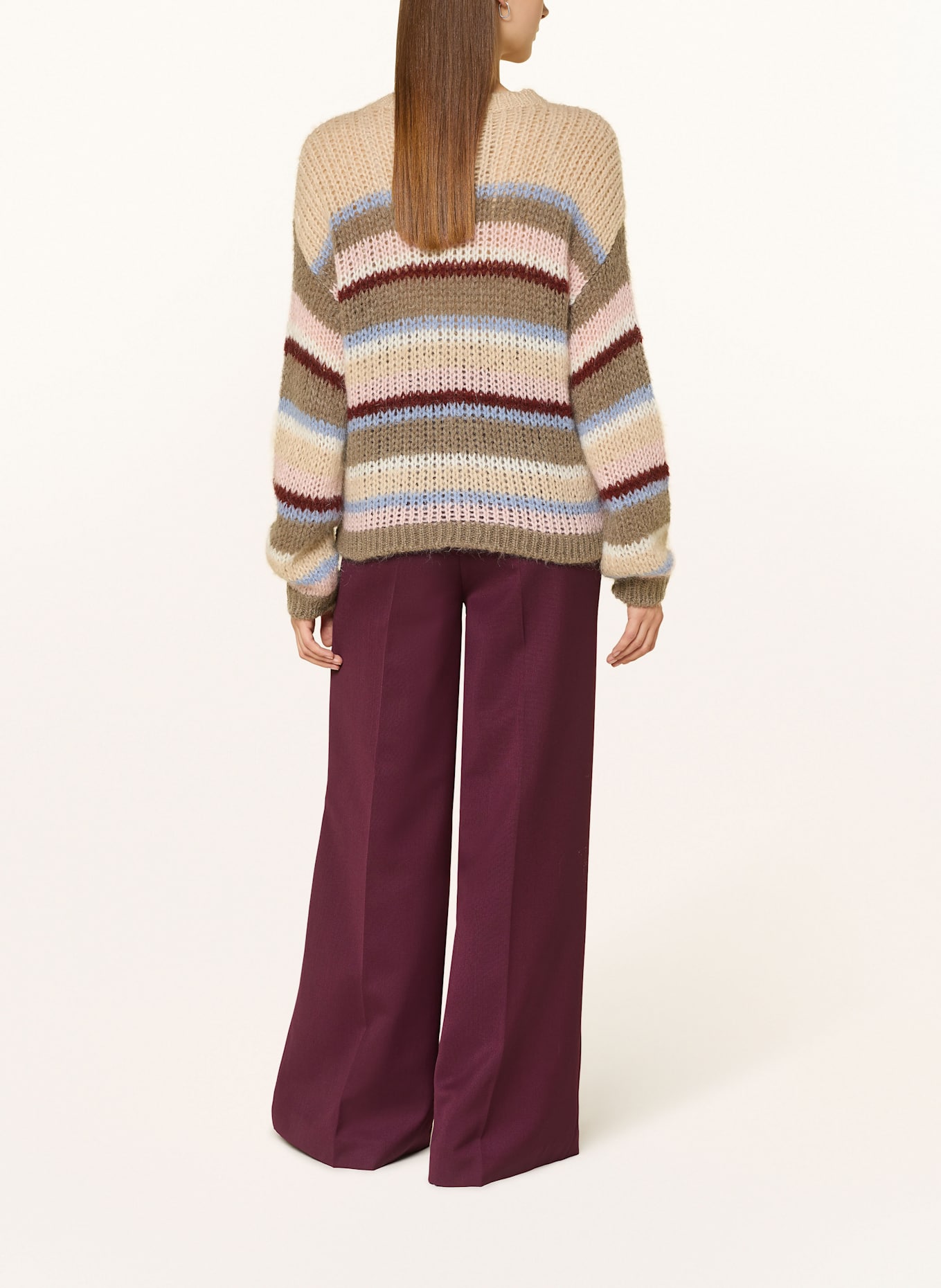 CINQUE Pullover CIRINGEA: TAUPE / BEIGE / DUNKELROT