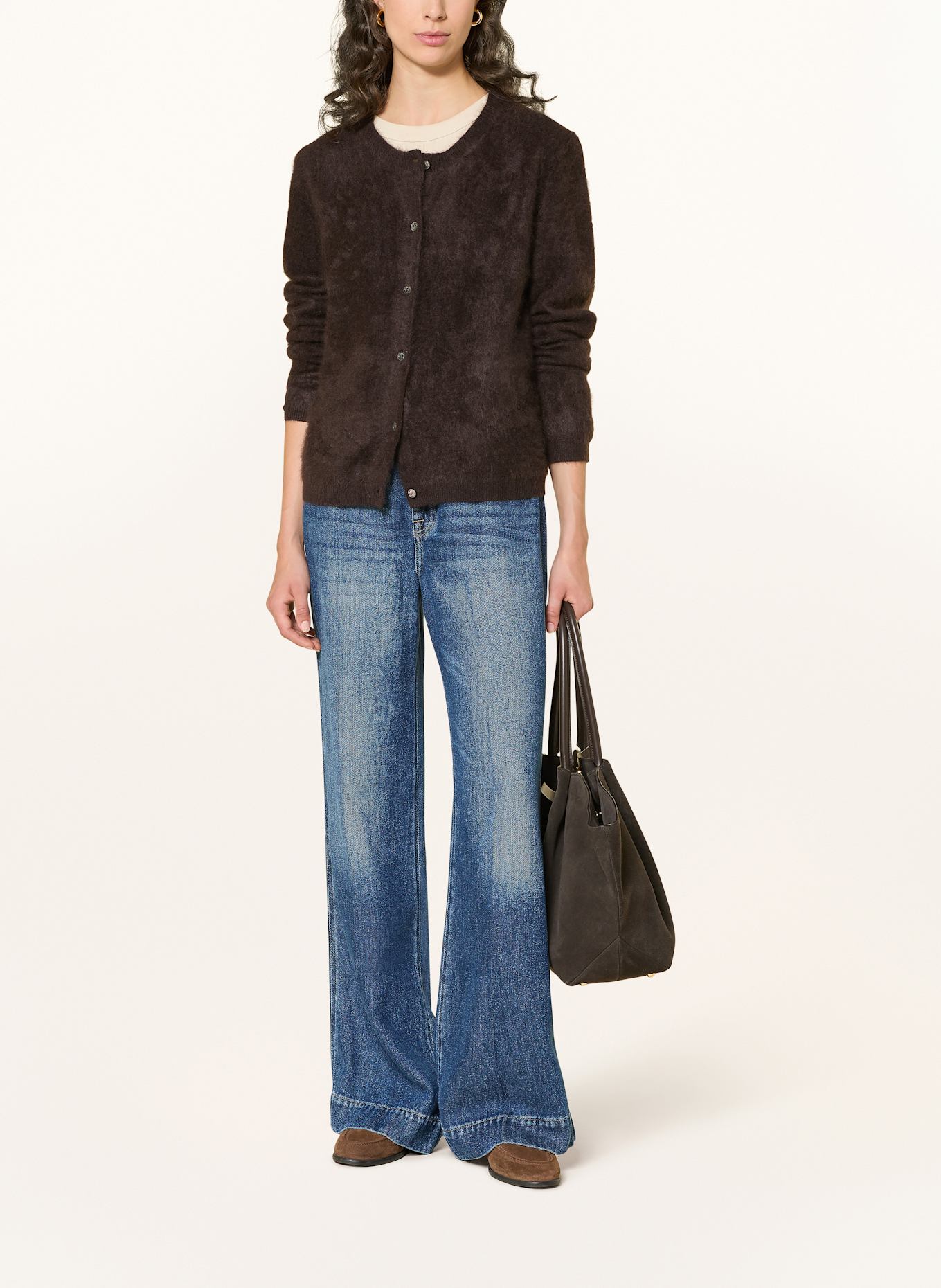 (THE MERCER) N.Y. Strickjacke aus Cashmere: DUNKELBRAUN