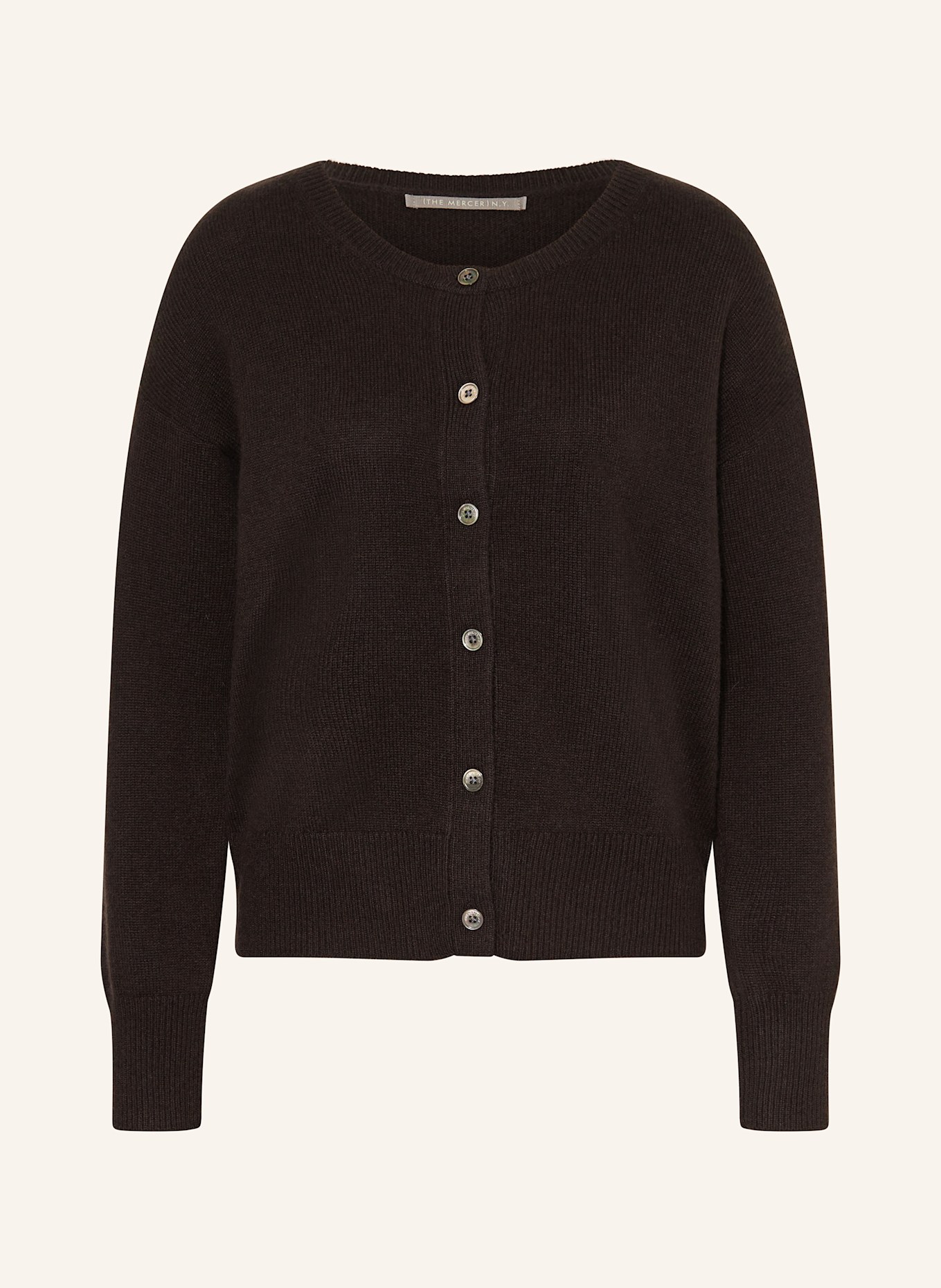 (THE MERCER) N.Y. Strickjacke aus Cashmere: DUNKELBRAUN
