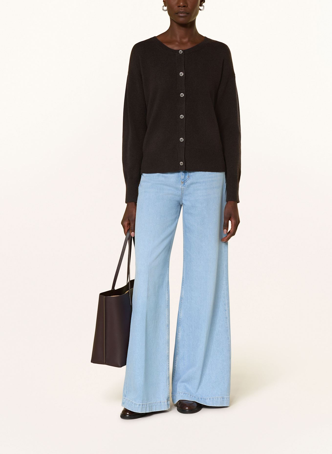 (THE MERCER) N.Y. Strickjacke aus Cashmere: DUNKELBRAUN