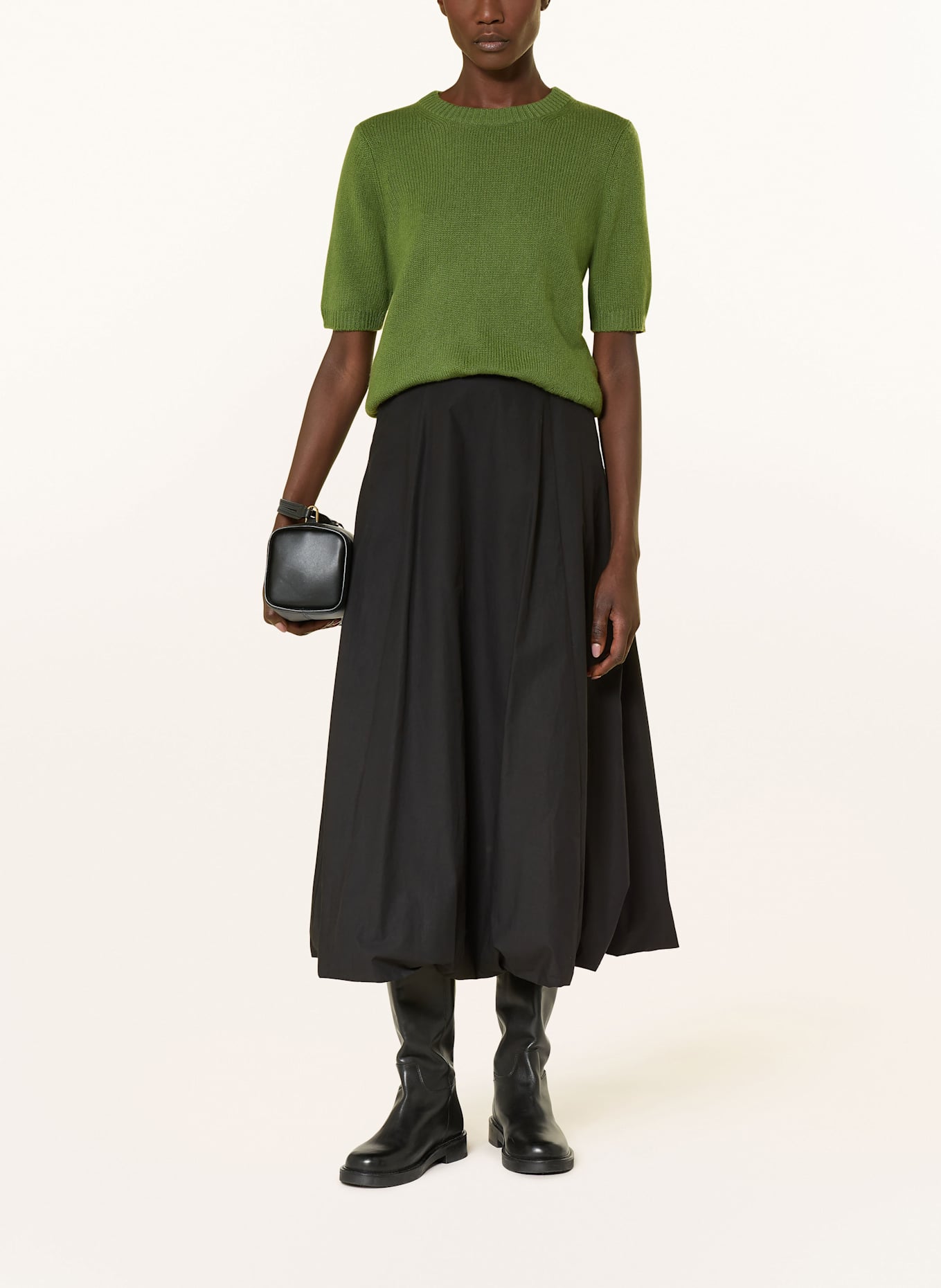 (THE MERCER) N.Y. Strickshirt aus Cashmere: GRÜN