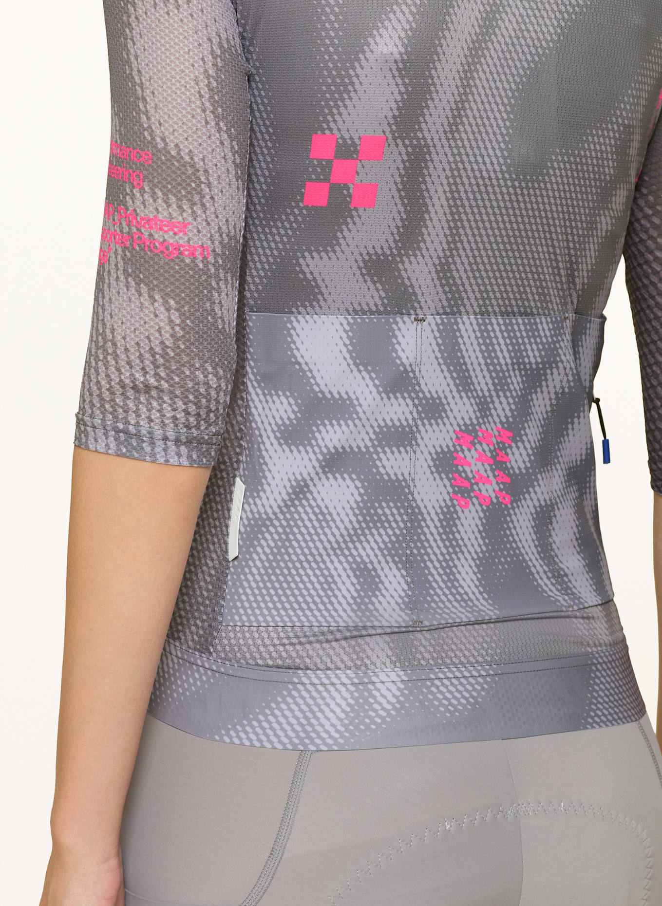 MAAP PRIVATEER C.H PRO AIR JERSEY 3.0 cycling jersey: LIGHT GRAY / DARK GRAY / PINK