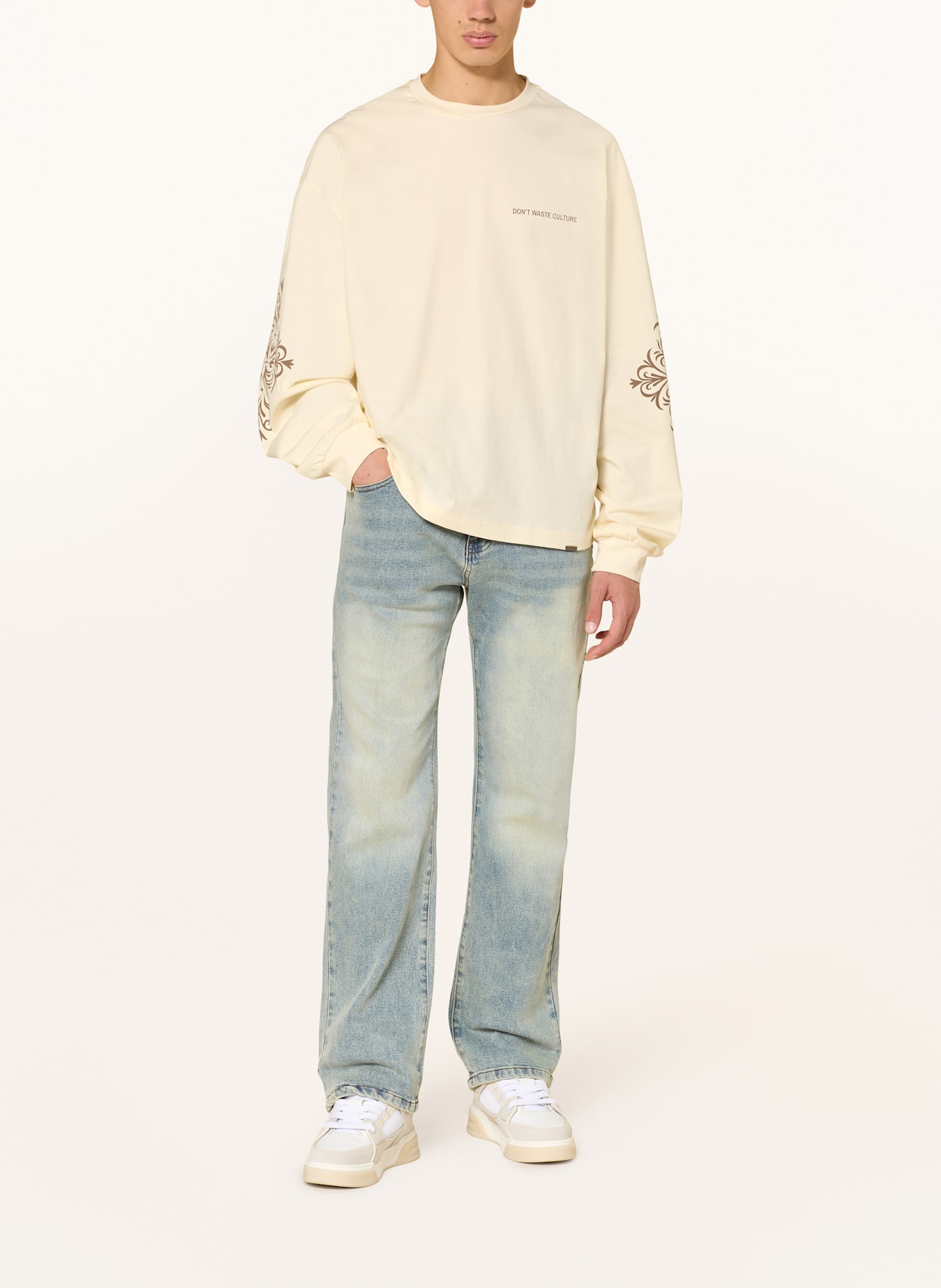 don't waste culture Longsleeve THANDOR: ECRU