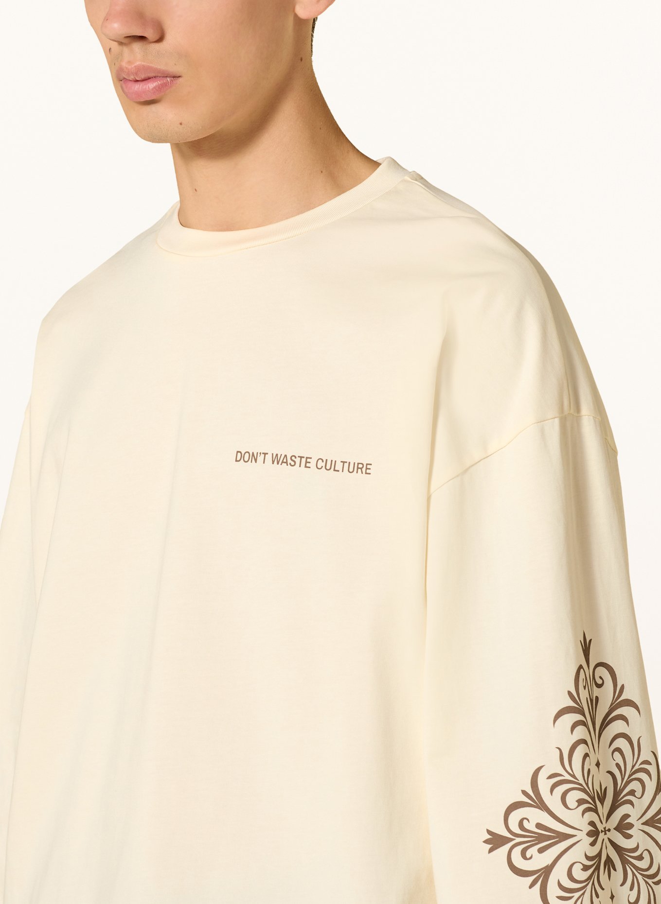 don't waste culture Longsleeve THANDOR: ECRU