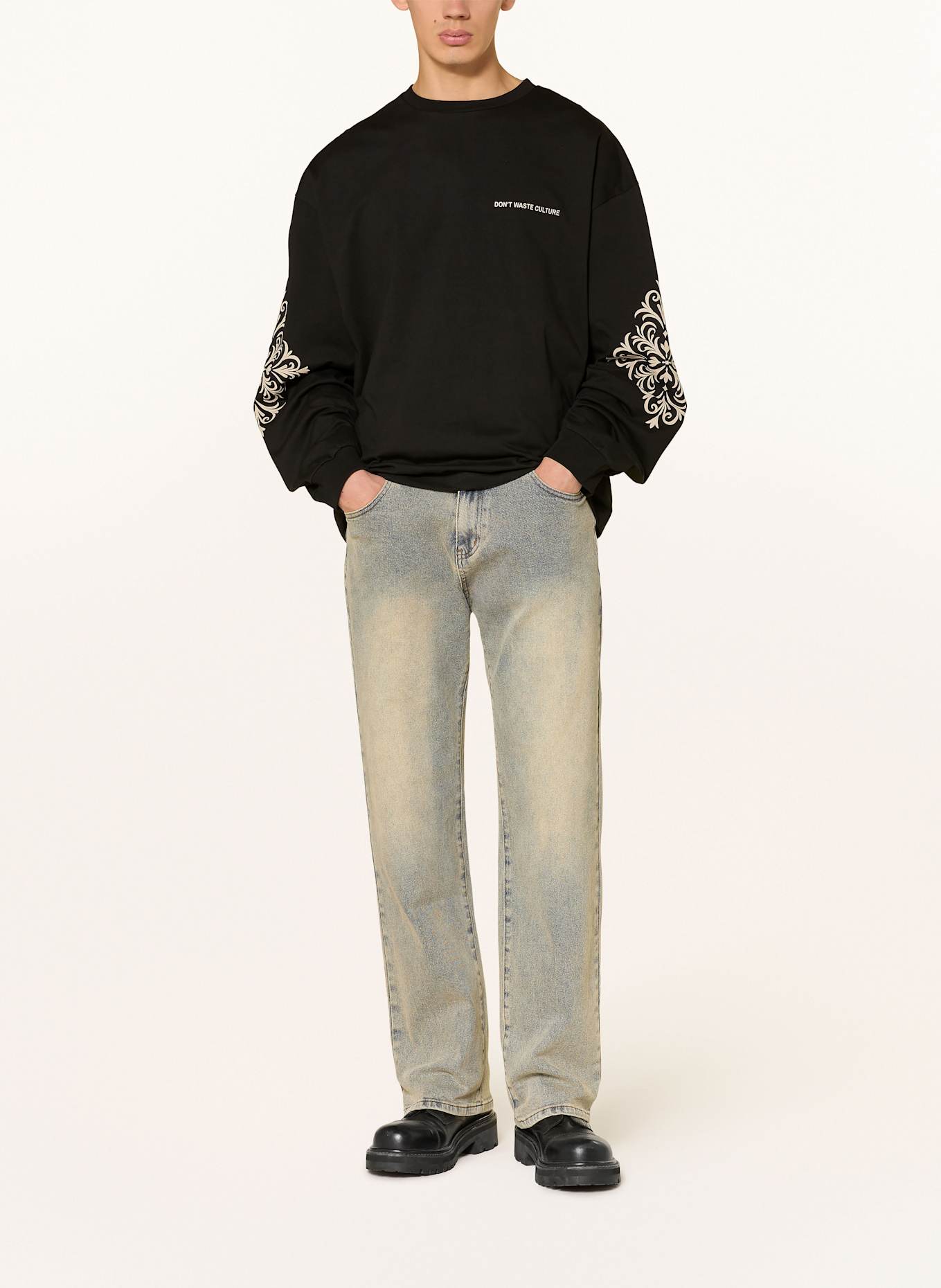 don't waste culture Longsleeve THANDOR: SCHWARZ