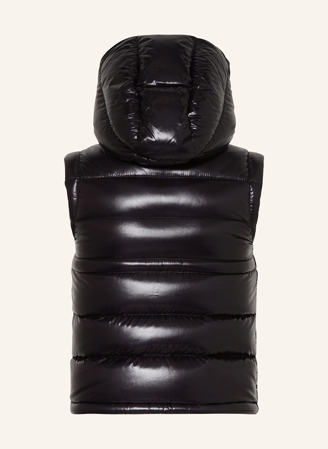 MONCLER enfant Daunenweste ANIA mit abnehmbarer Kapuze: SCHWARZ