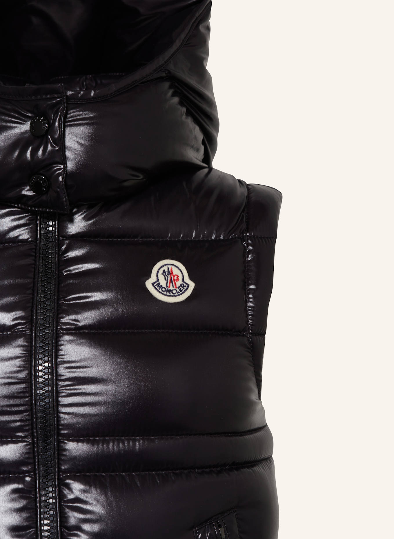 MONCLER enfant Daunenweste ANIA mit abnehmbarer Kapuze: SCHWARZ