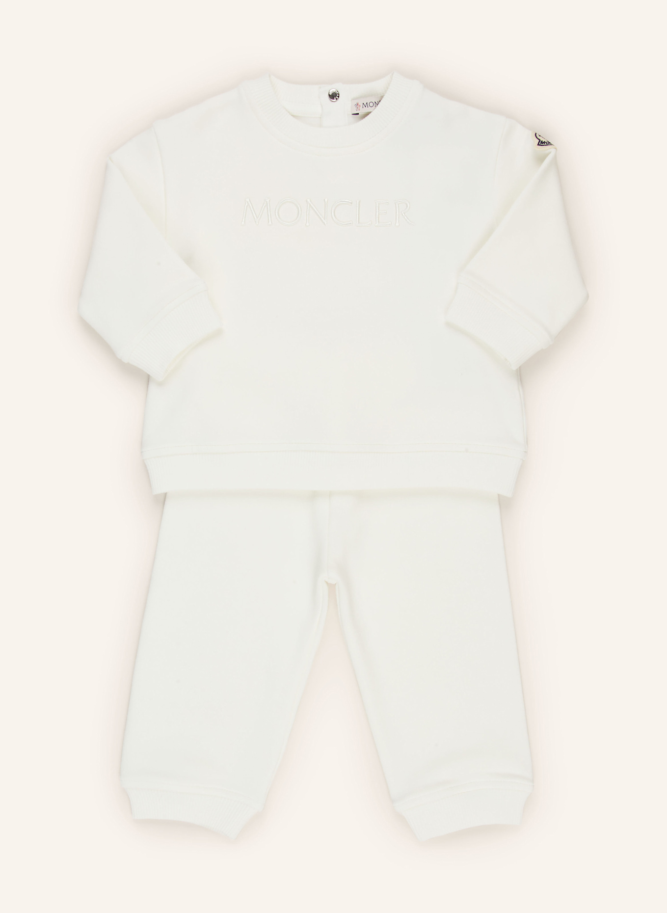 MONCLER enfant Set: Sweatshirt und Sweatpants: ECRU