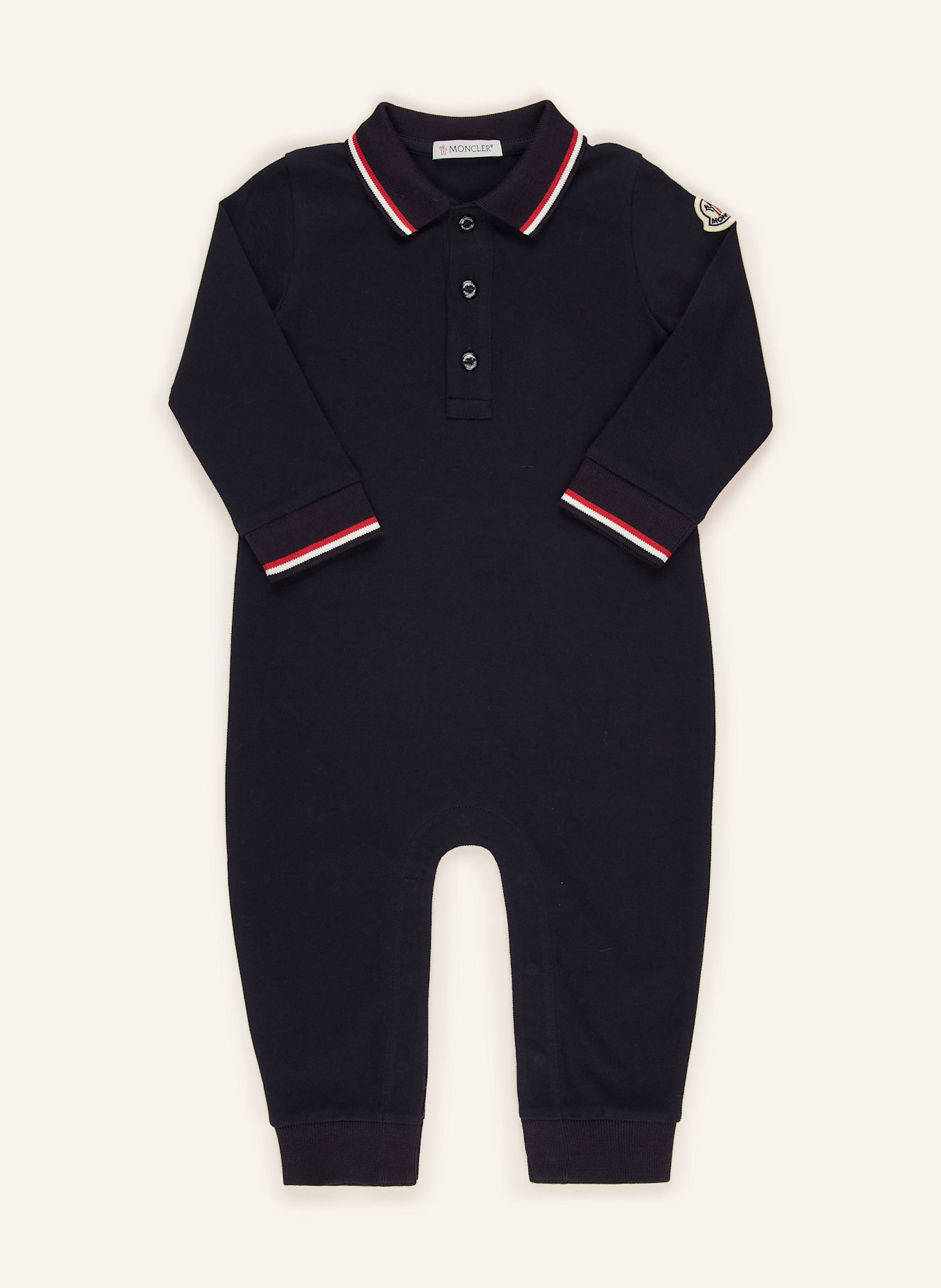 MONCLER enfant Piqué-Strampler: DUNKELBLAU