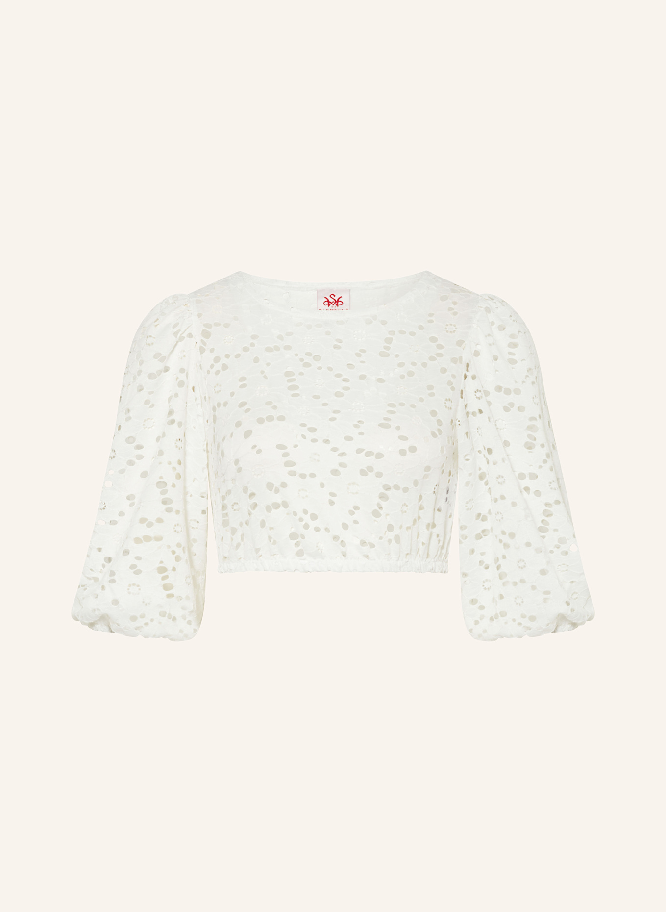 Spieth & Wensky Dirndl blouse GERALDINE made of broderie anglaise: WHITE