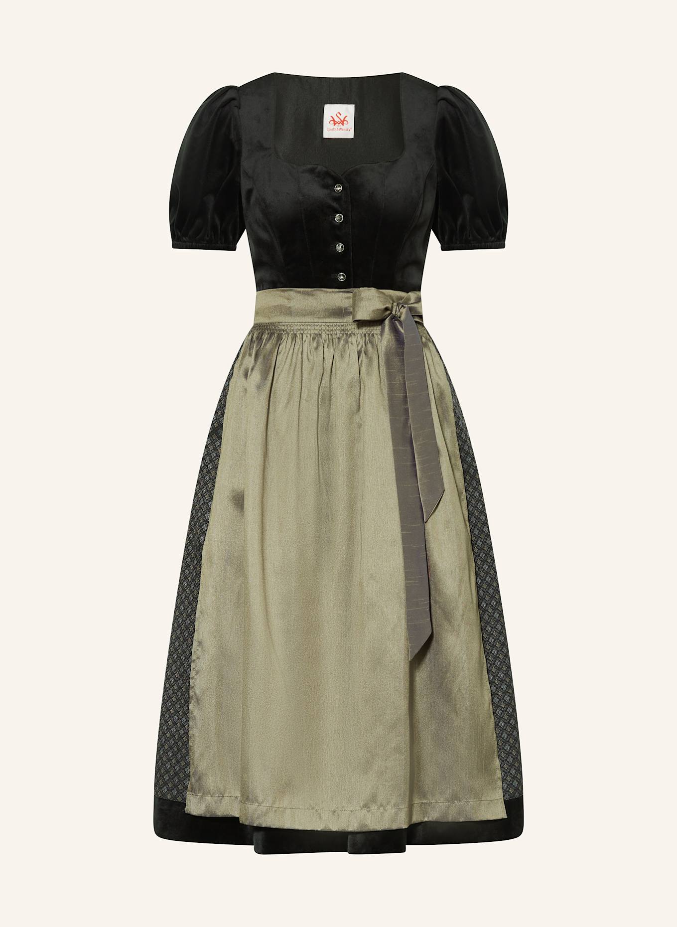 Spieth & Wensky Dirndl GÖTTIN: ČERNÁ/ OLIVOVÁ