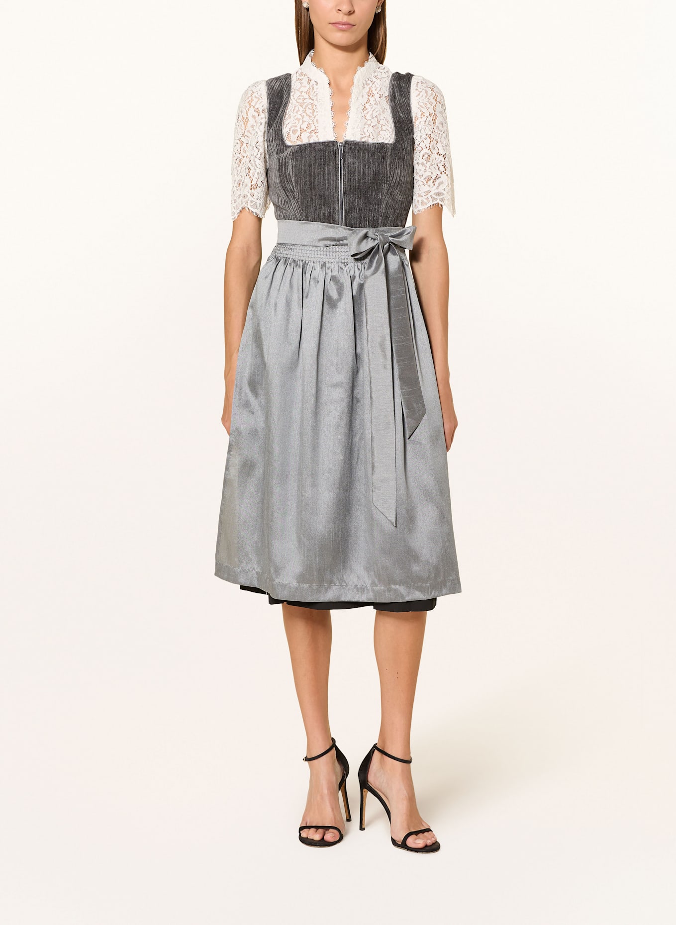 Spieth & Wensky Dirndl GRANT: ŠEDÁ/ TMAVĚ ŠEDÁ