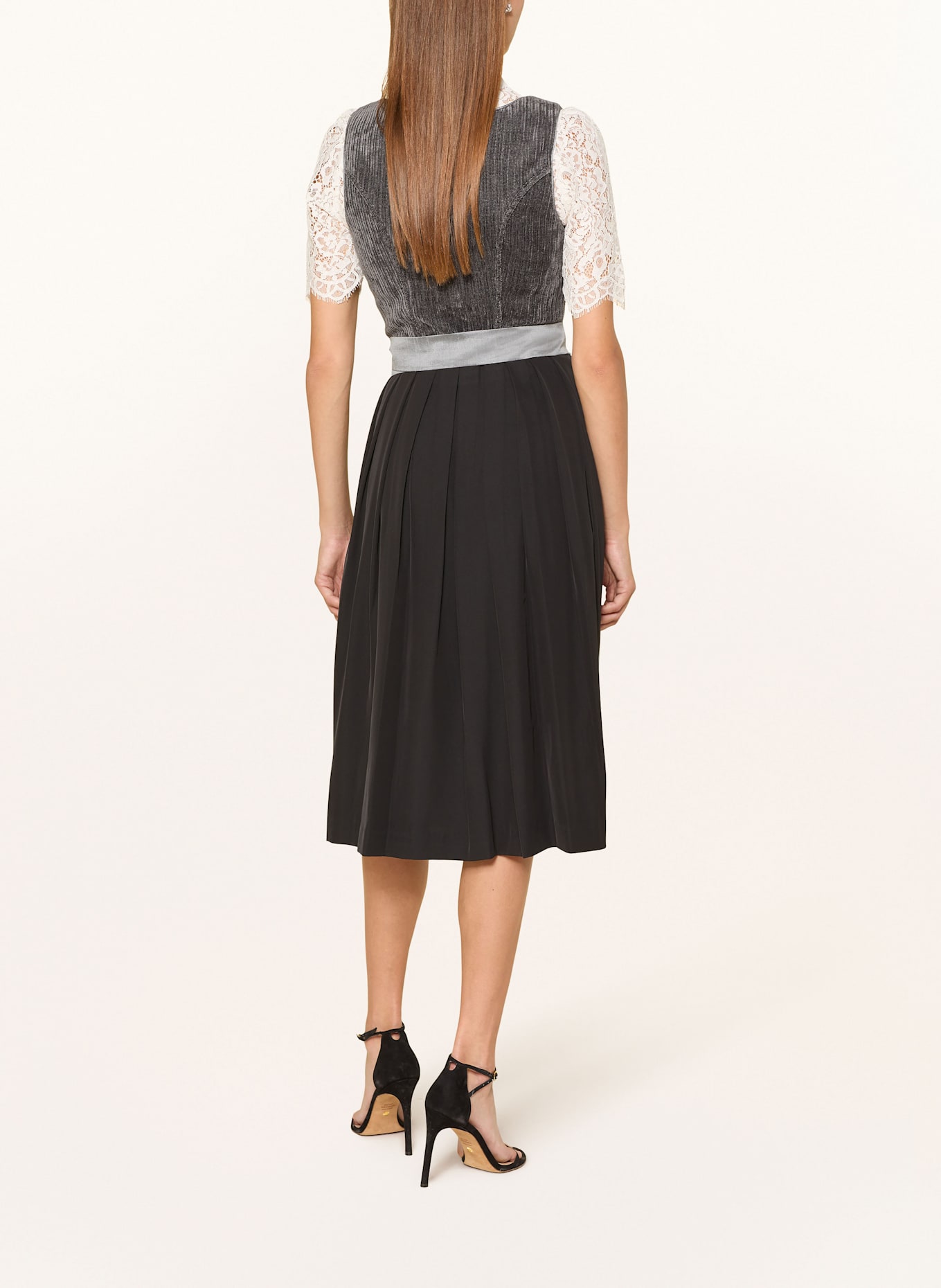 Spieth & Wensky Dirndl GRANT: ŠEDÁ/ TMAVĚ ŠEDÁ