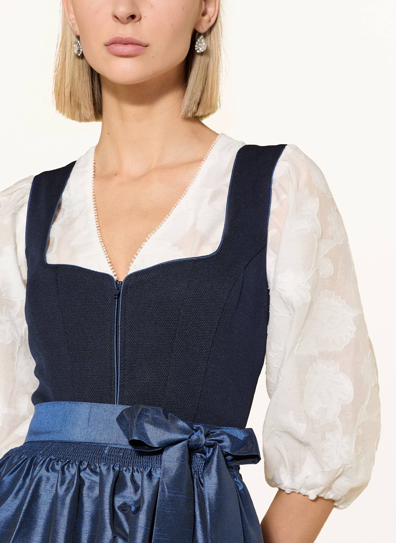 Spieth & Wensky Dirndlbluse GISMARA mit 3/4-Arm: WEISS
