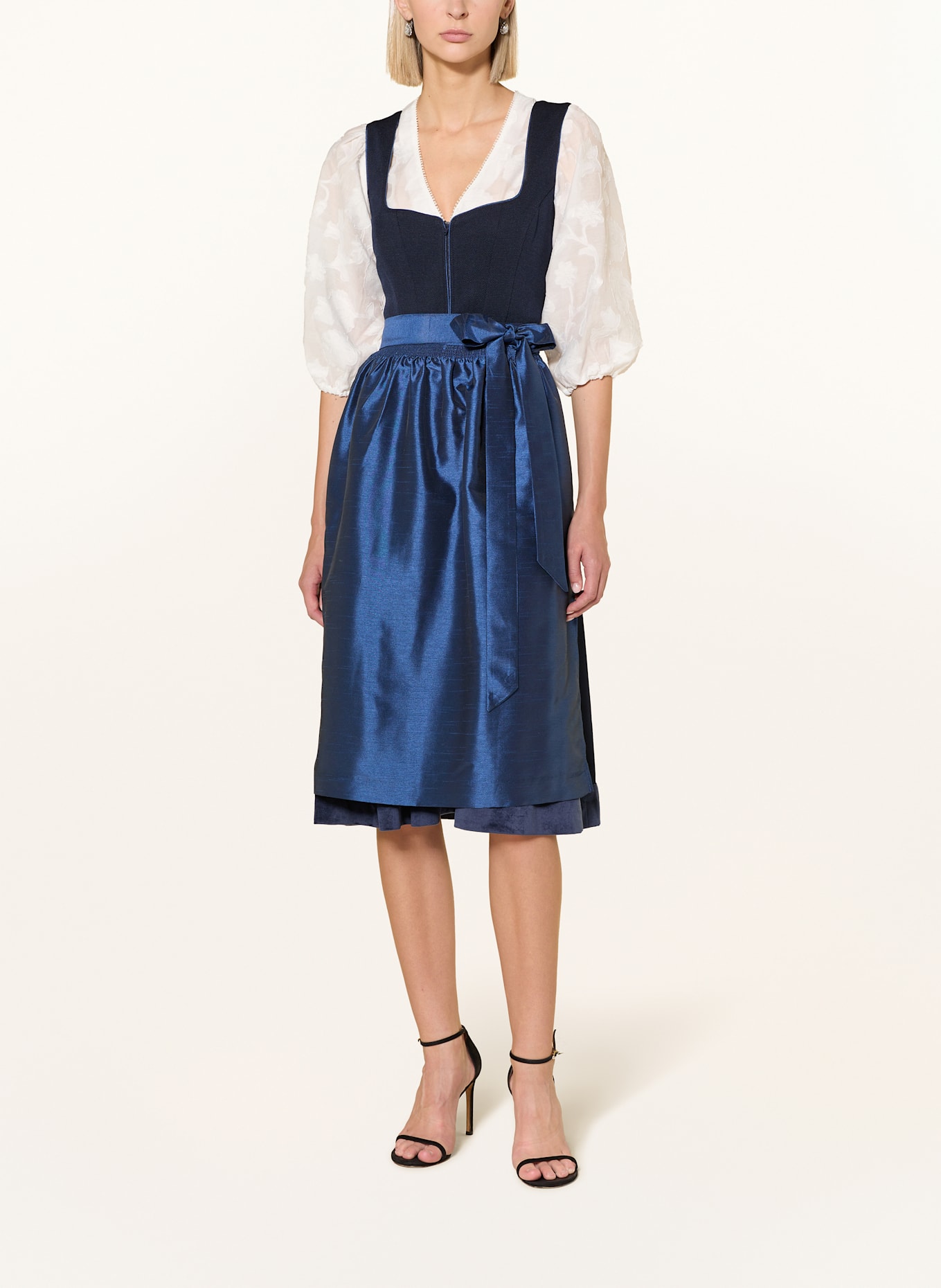 Spieth & Wensky Dirndlbluse GISMARA mit 3/4-Arm: WEISS