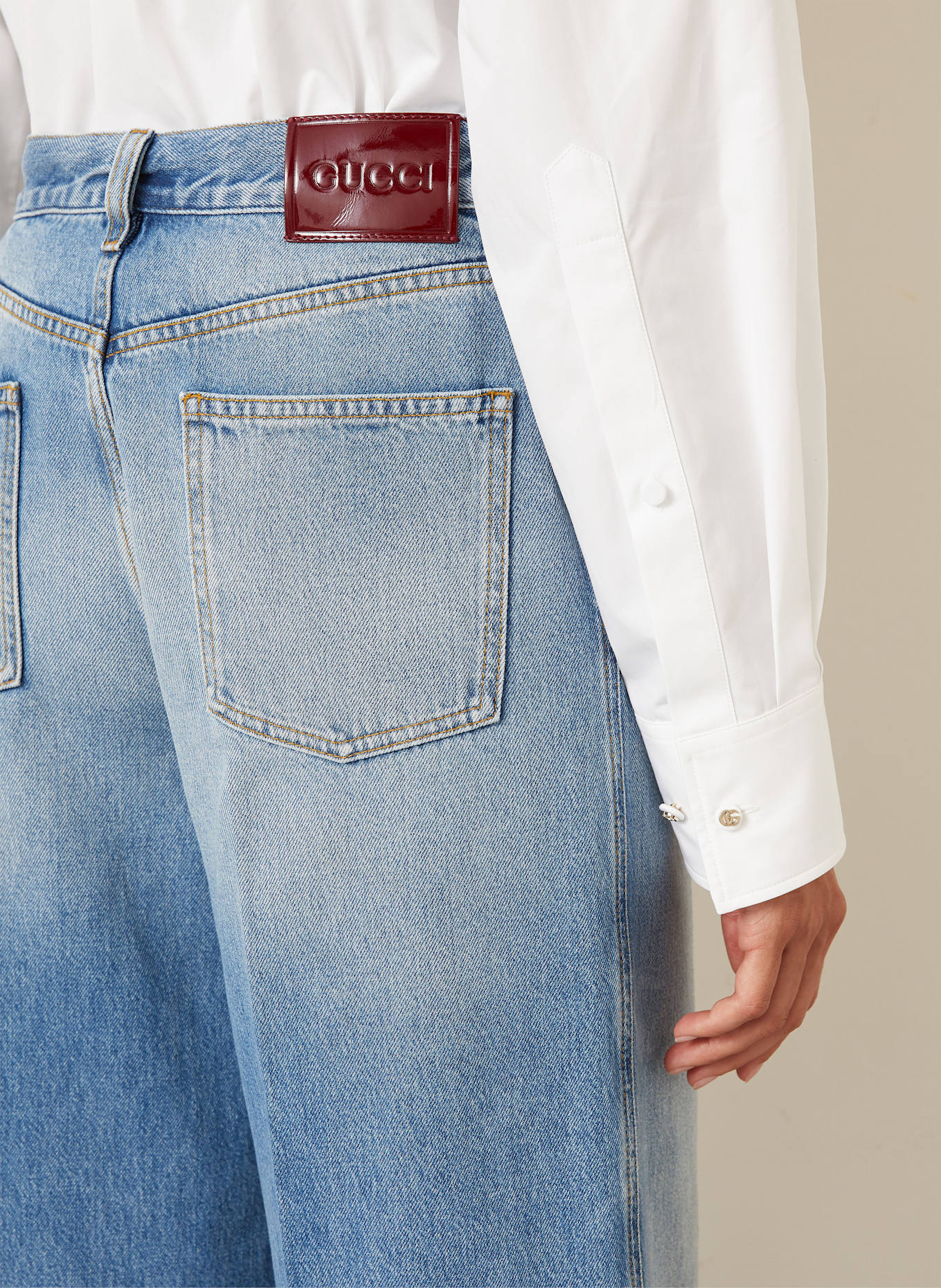 GUCCI Wide leg jeans in 4009 light blue