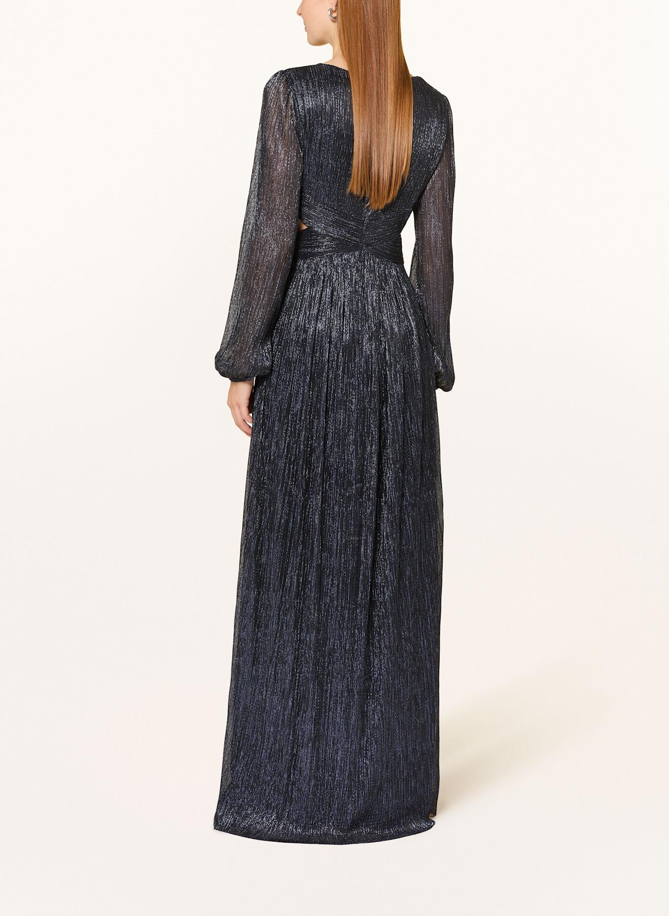 SWING Abendkleid mit Glitzergarn und Cut-outs: DUNKELBLAU